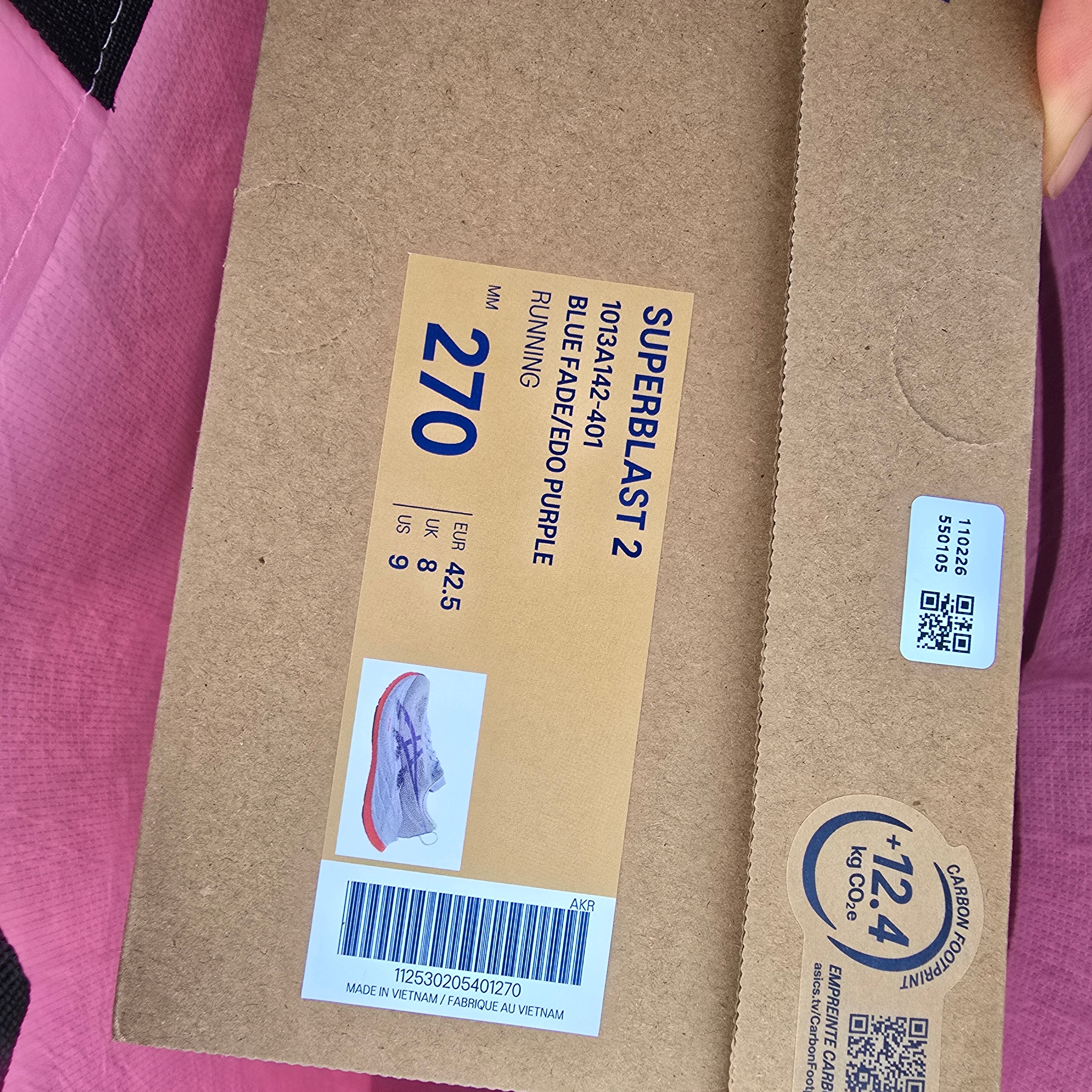 Asics Superblast 2 Blue Fade Edo Purple 착용 스타일 - 2
