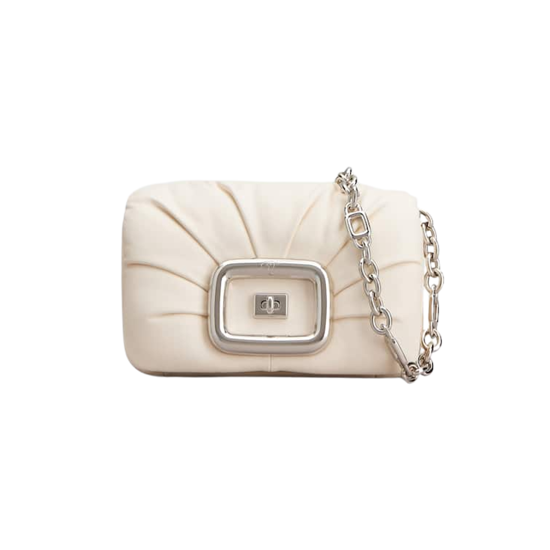RBWAOGJ0100YDRC019 Roger Vivier Viv Choc Mini Bag in Leather Off White