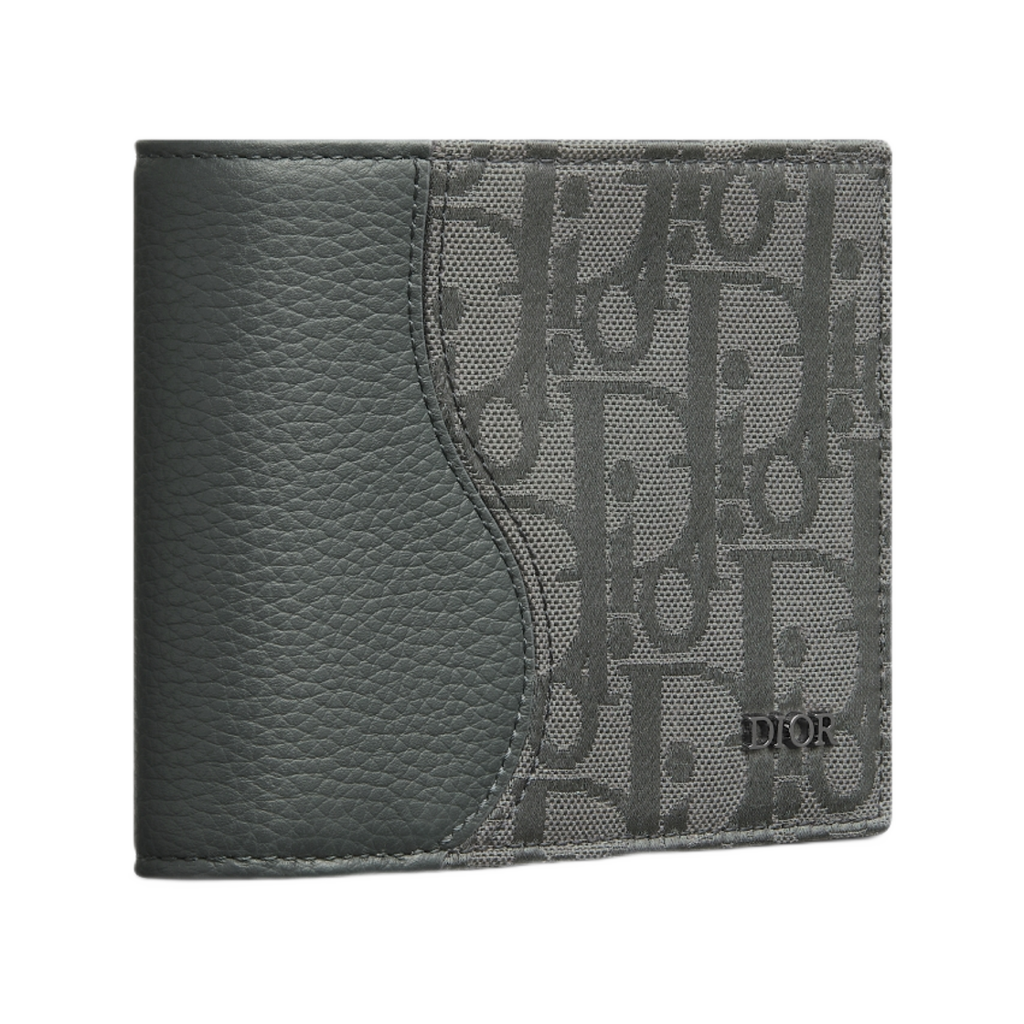 디올 새들 바이폴드 월렛 그레인드 카프스킨 마르퀘트리 앤 디올 오블리크 캔버스 앤트러사이트 그레이(Dior Saddle Bifold Wallet Grained Calfskin Marquetry And Dior Oblique Canvas Anthracite Gray) - 2