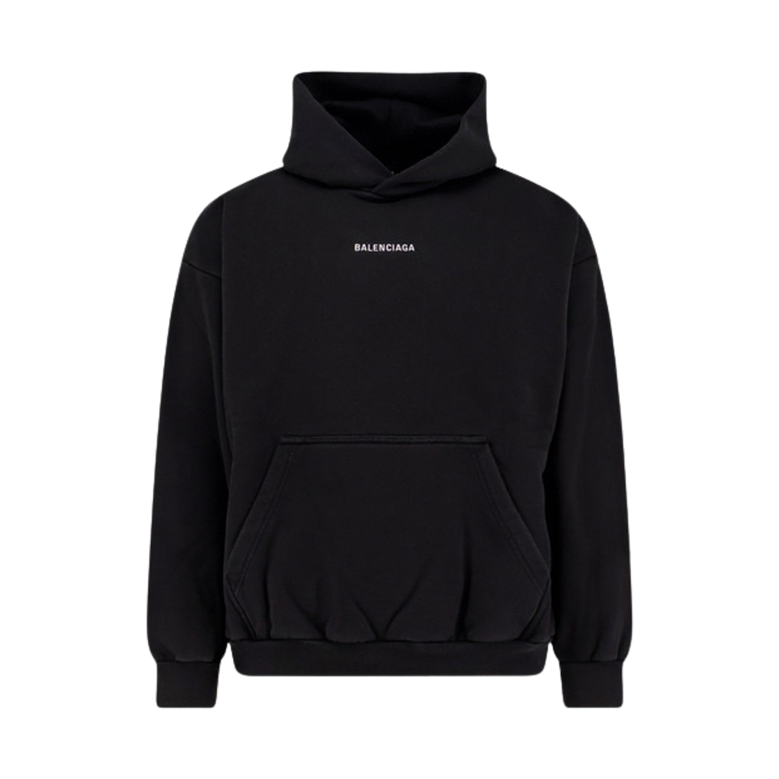 767877TRVJ31569 Balenciaga Back Logo Hoodie Black