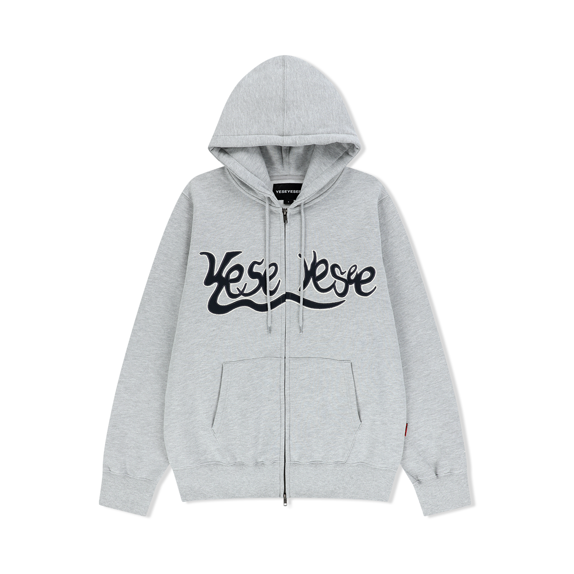 예스아이씨 예스 스네일 로고 집업 후디 그레이