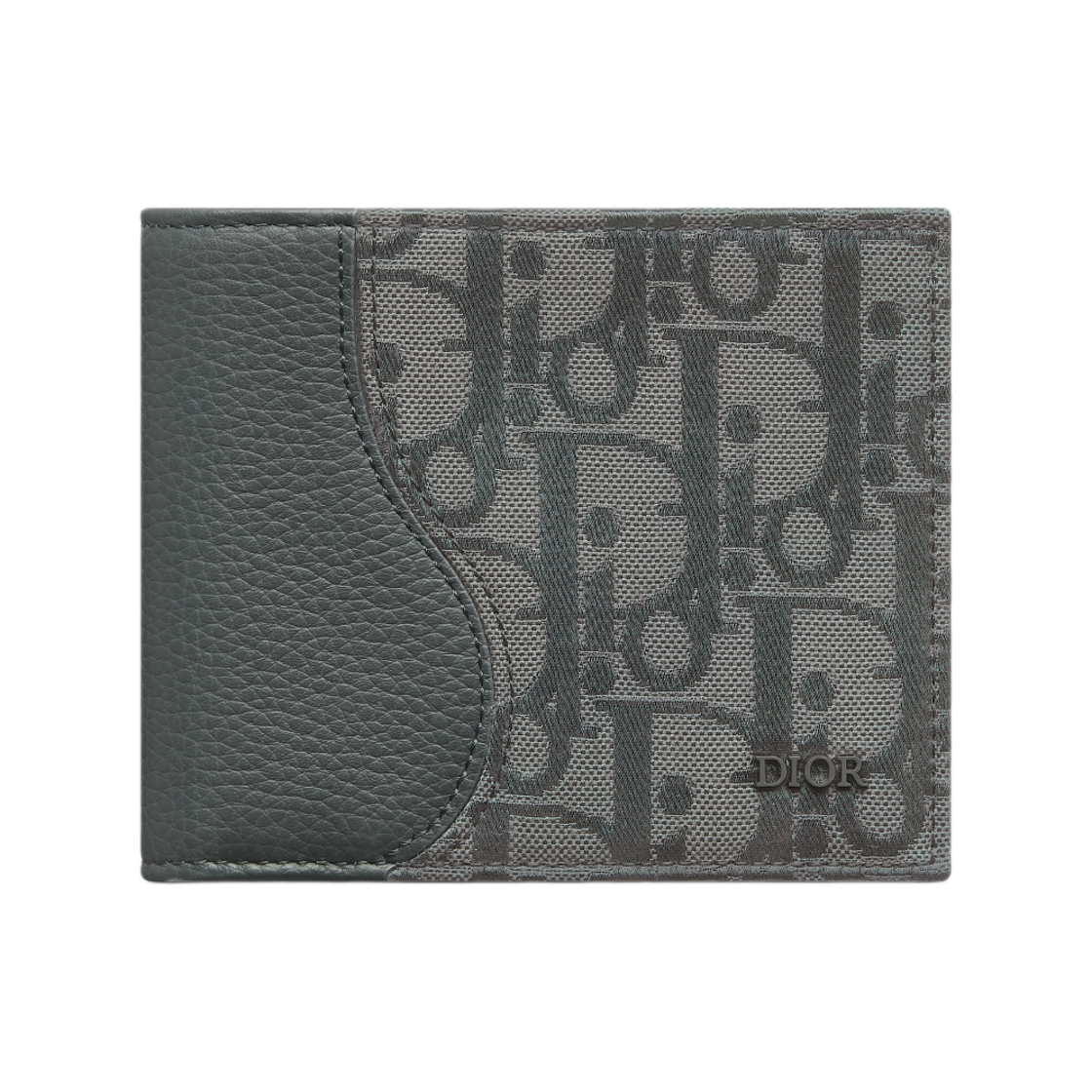 디올 새들 바이폴드 월렛 그레인드 카프스킨 마르퀘트리 앤 디올 오블리크 캔버스 앤트러사이트 그레이(Dior Saddle Bifold Wallet Grained Calfskin Marquetry And Dior Oblique Canvas Anthracite Gray)