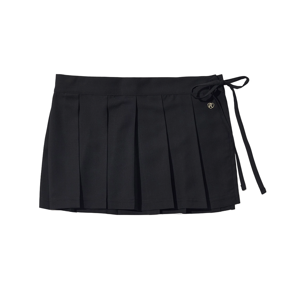 페이키 지젤 플리츠 랩 스커트 블랙(Fakiii Giselle Pleated Wrap Skirt Black)