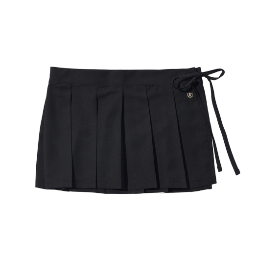 베이컨트 아카이브 채이서 버클 랩 스커트 네이비 | VACANT