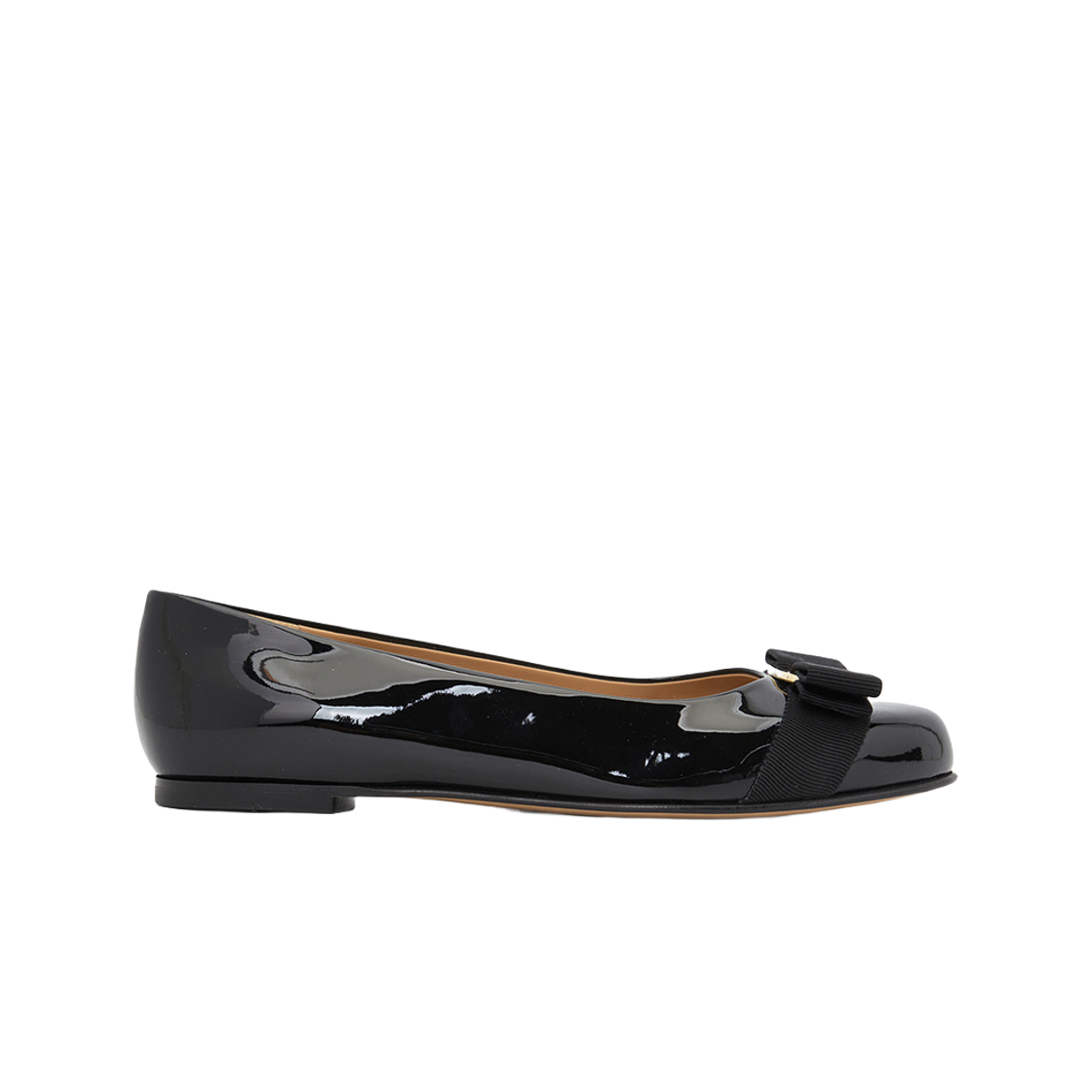 (W) 페라가모 바리나 발레리나 플랫 슈즈 블랙 - C((W) Ferragamo Varina Ballerina Flat shoes Black - C)