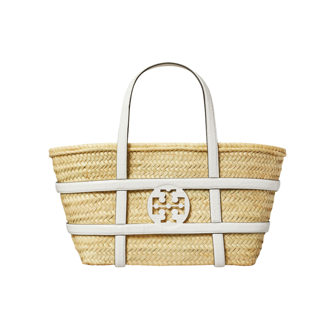 169398-100 Tory Burch Ella Straw Basket Blanc