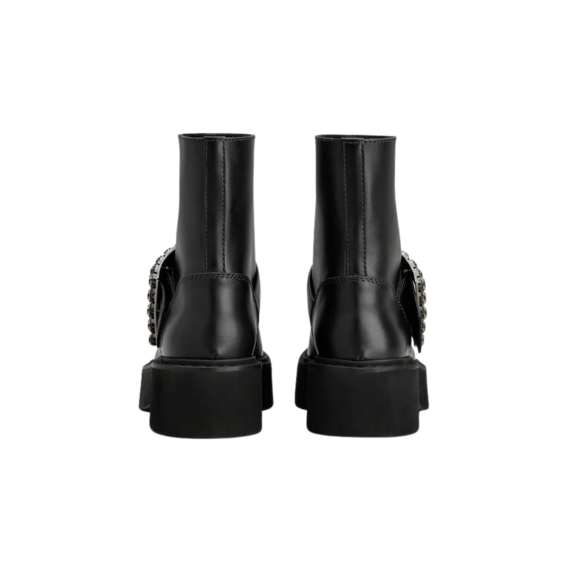 (W) 로저 비비에 비브 레인저스 레더 부티 블랙((W) Roger Vivier Viv Rangers Booties in Leather Black) - 3