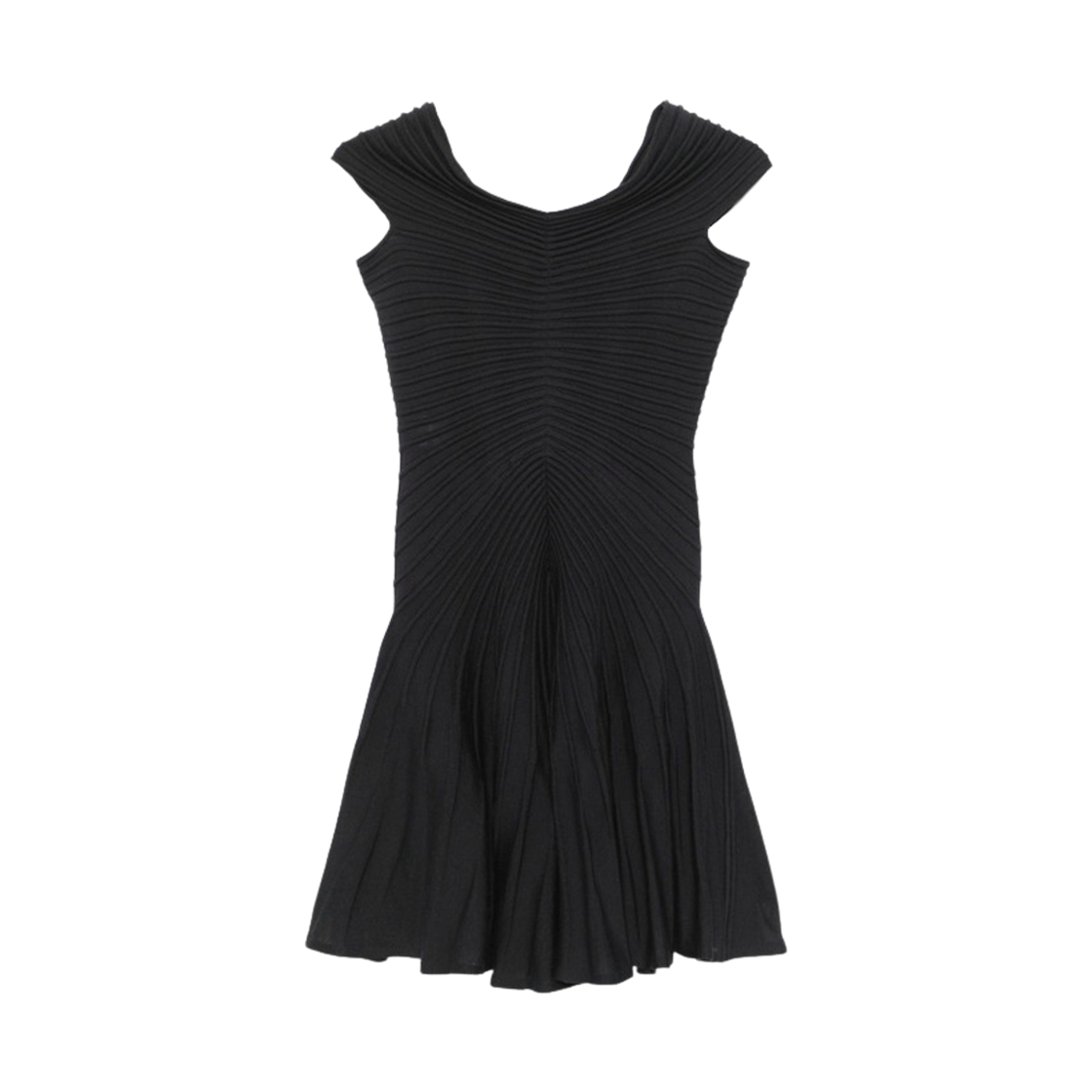(W) 알라이아 텍스쳐드 니트 미니 드레스 그레이((W) Alaia Textured Knit Mini Dress Grey)