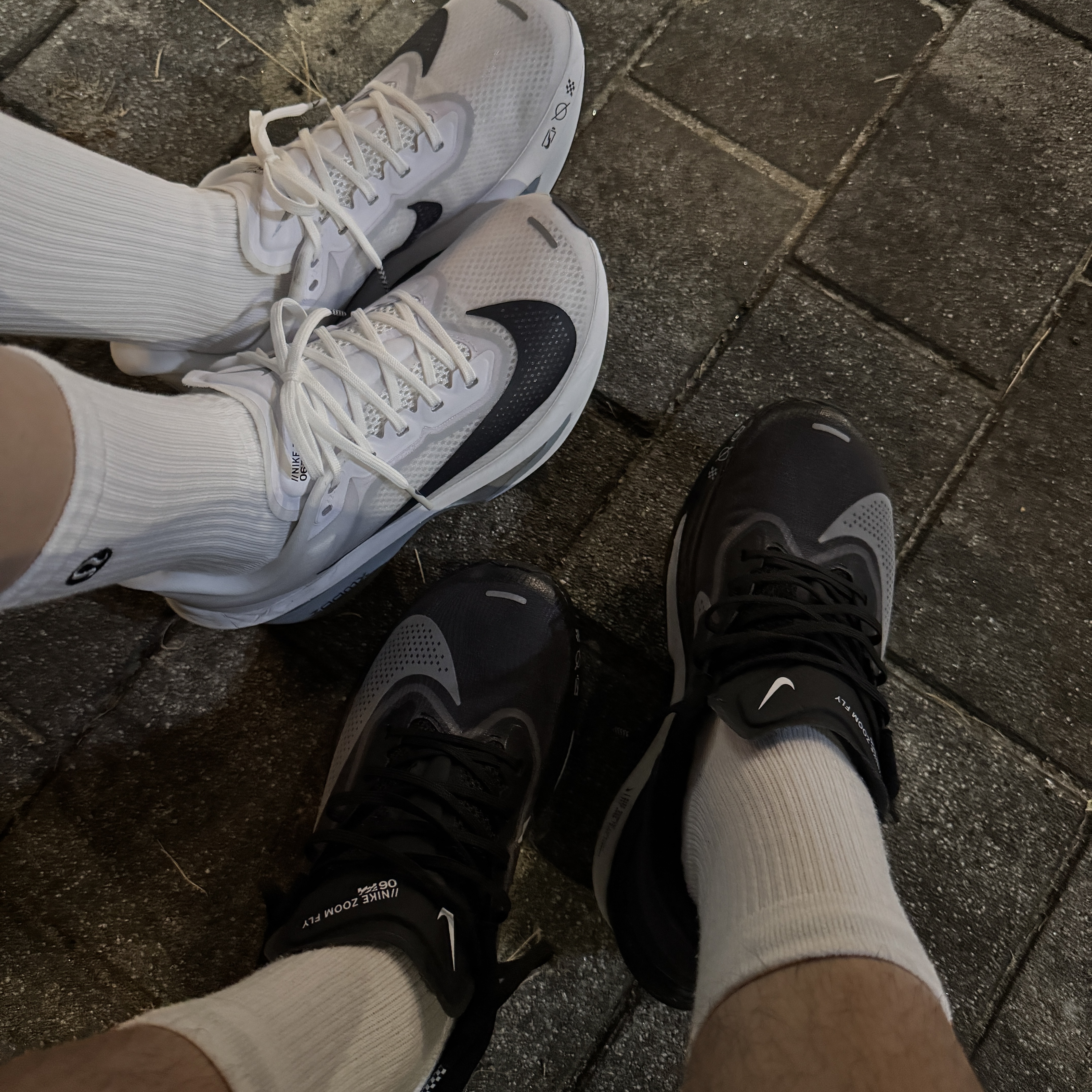 Nike Zoom Fly 6 White Pure Platinum, Nike Zoom Fly 6 Black Light Smoke Grey 착용 스타일