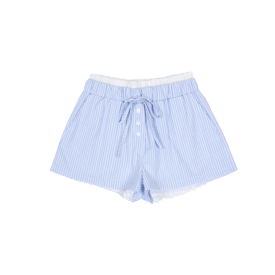 아수라 버튼 브리즈 쇼츠 블루 스트라이프(Asura Button Breeze Shorts Blue Stripe)
