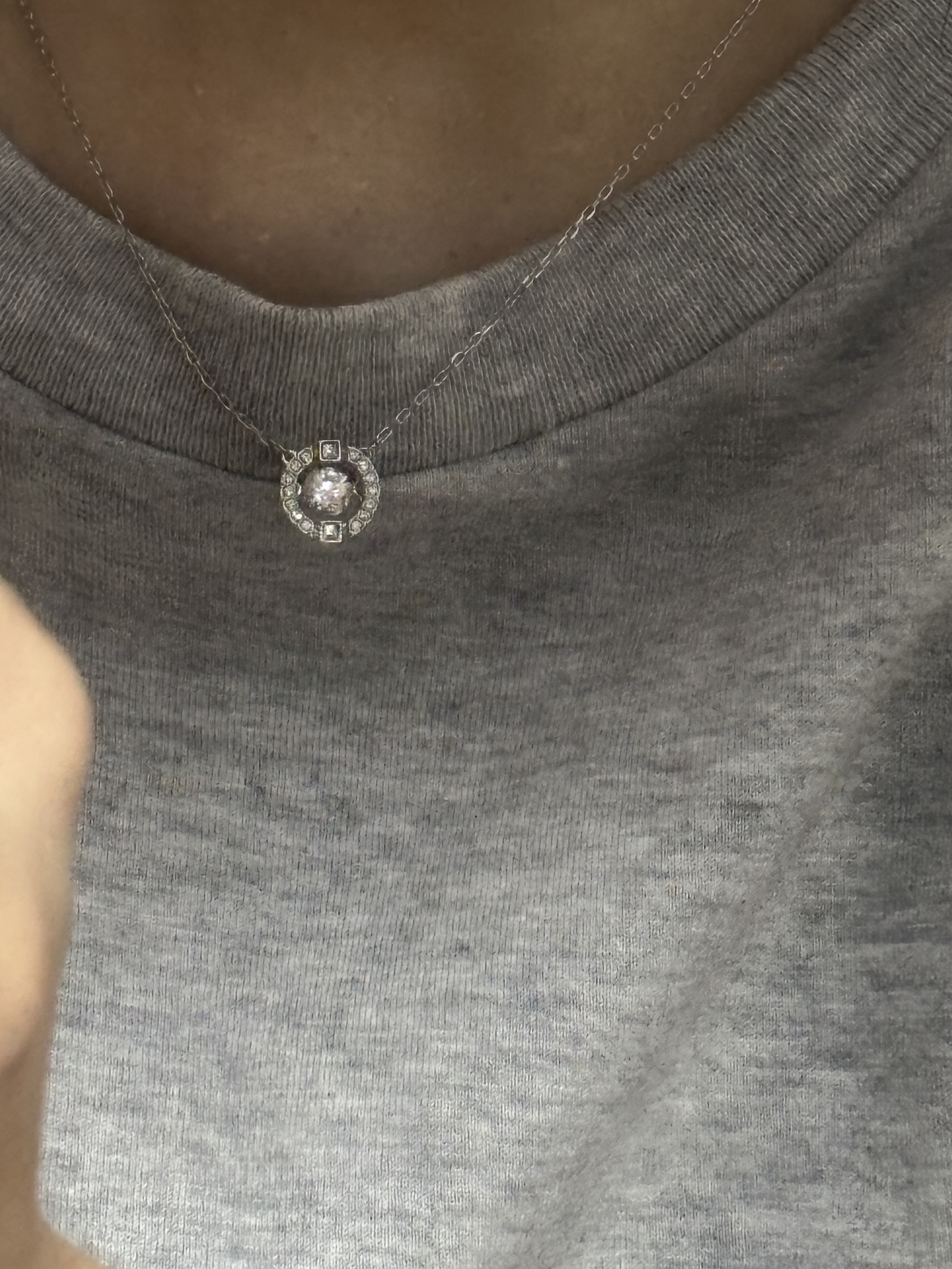 (W) Swarovski Sparkling Dance Necklace White Rhodium Plated 착용 스타일 - 3