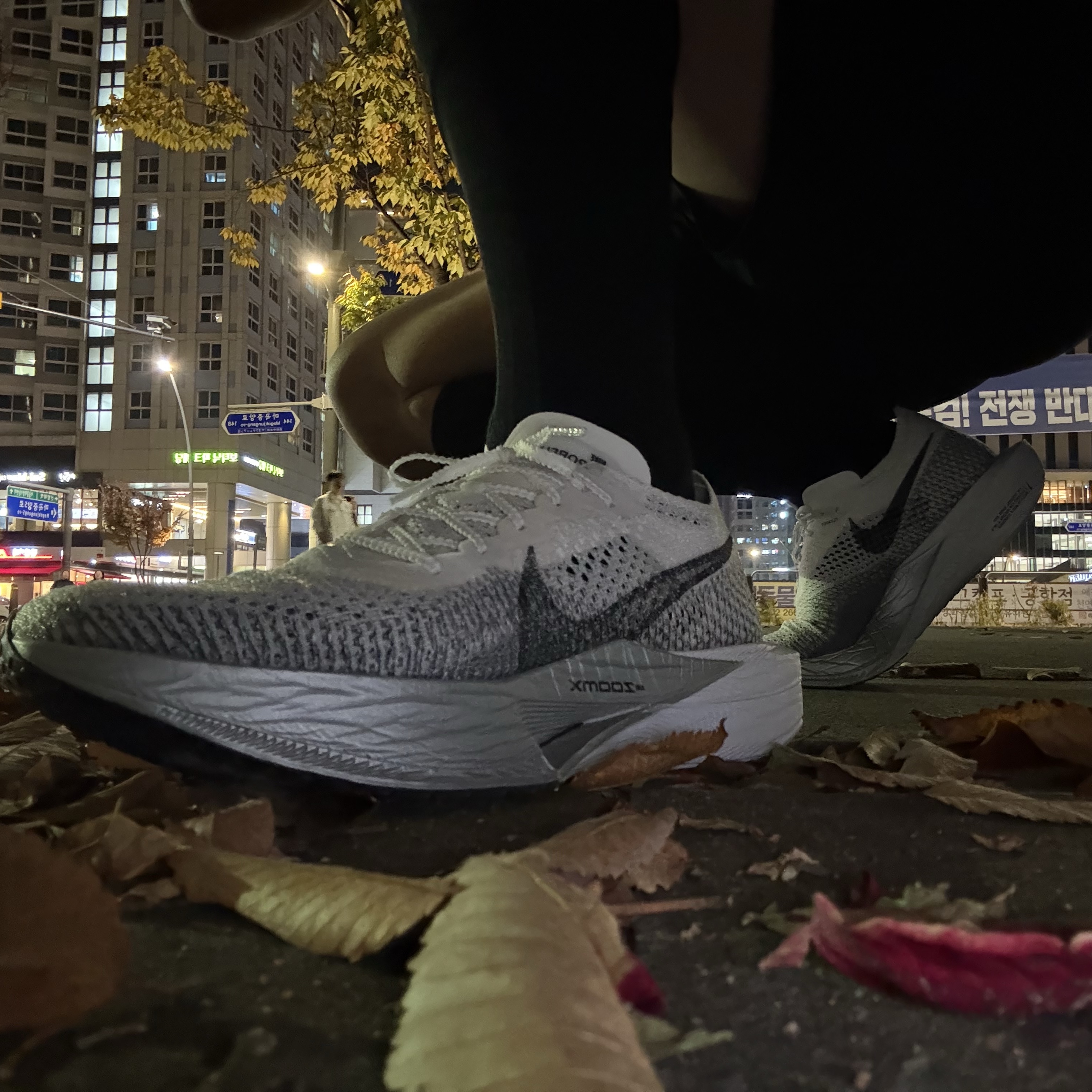 Nike ZoomX Vaporfly Next% 3 White Grey 착용 스타일 - 1