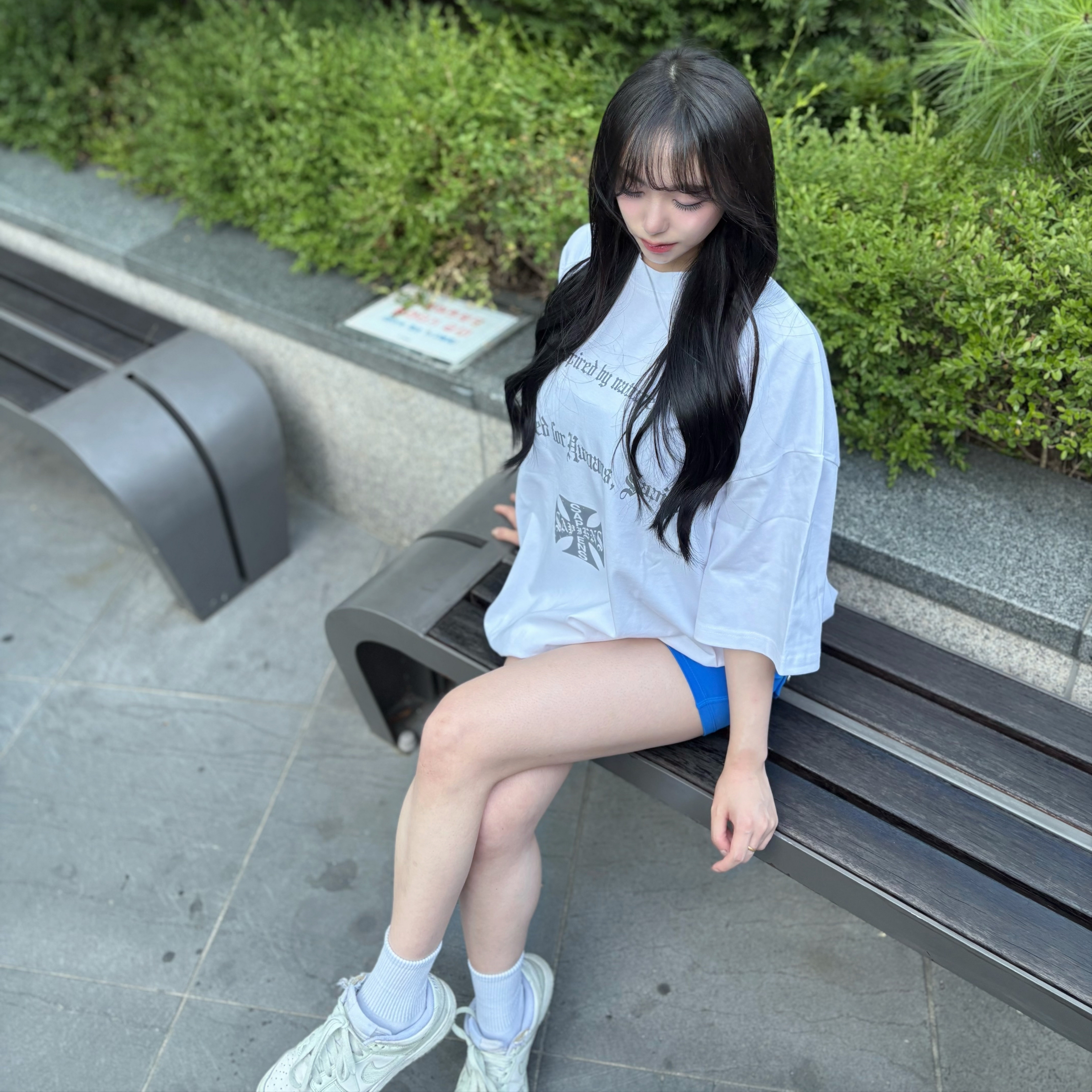 Sapiens Engineered Over Fit Short Sleeves White 착용 스타일 - 2