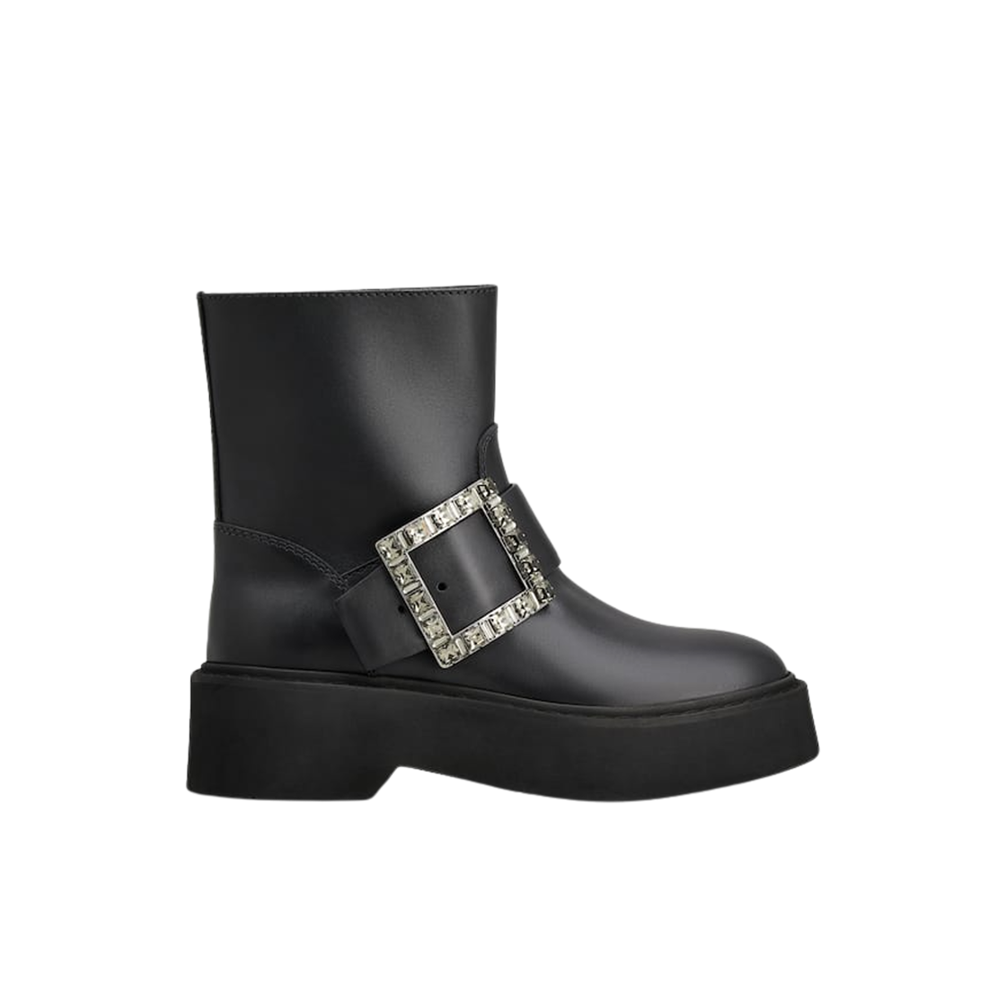 RVW74039630TTQB999 (W) Roger Vivier Viv Rangers Booties in Leather Black