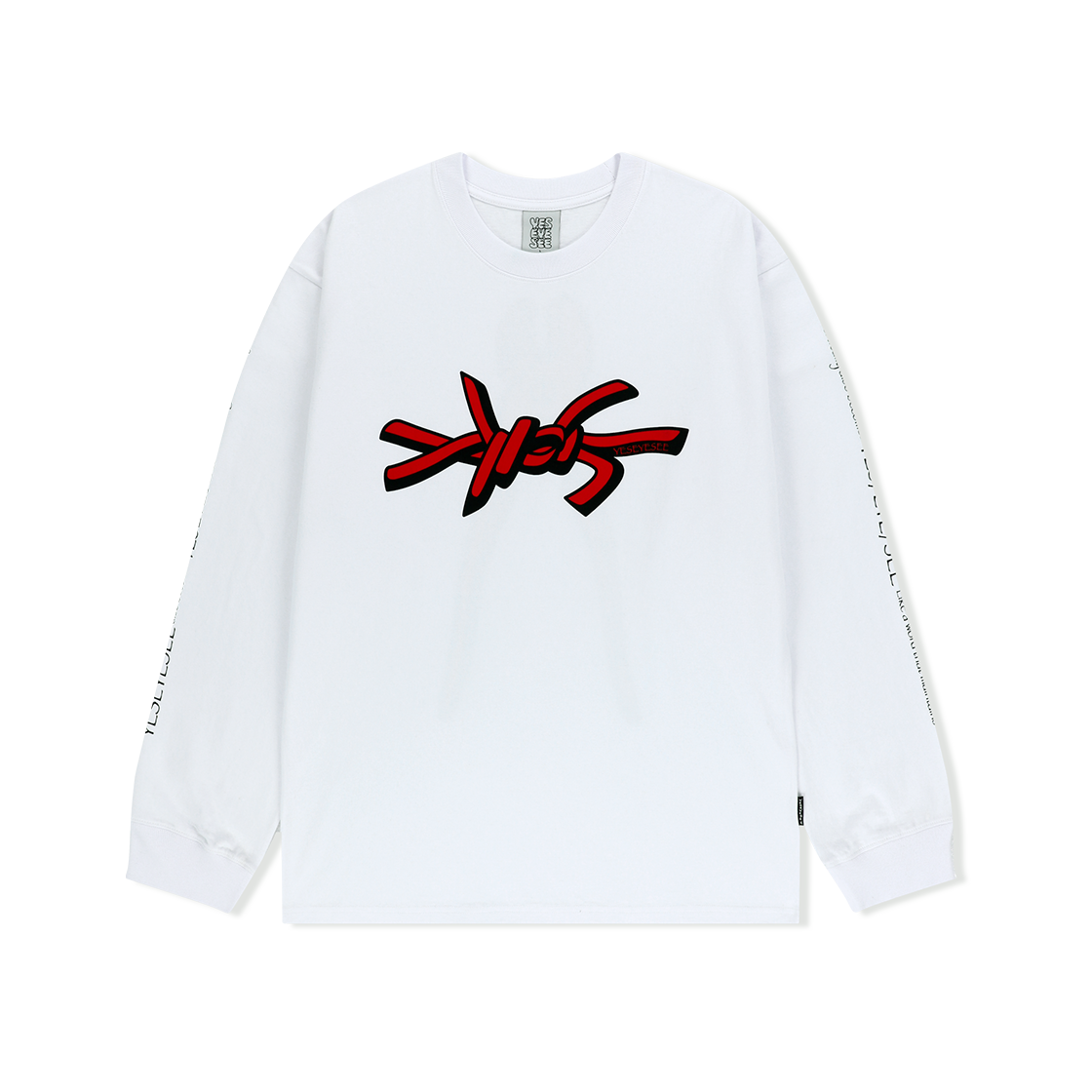 예스아이씨 예스 와이어 로고 긴팔 화이트