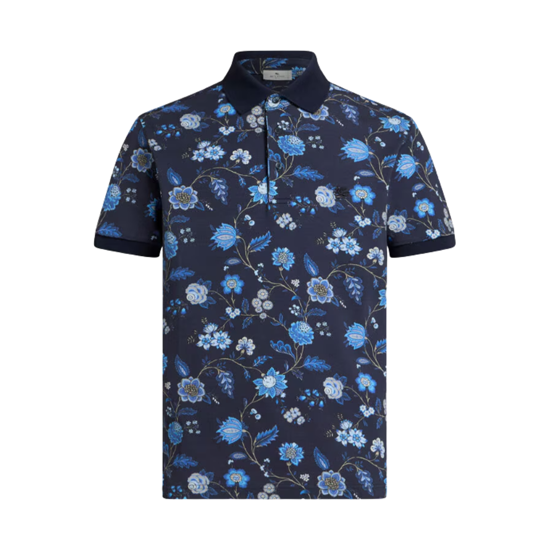 에트로 플로럴 프린트 폴로 셔츠 블루(Etro Floral Print Polo Shirt Blue)