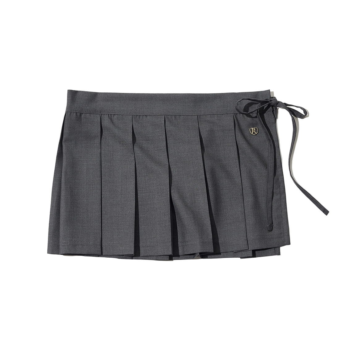페이키 지젤 플리츠 랩 스커트 그레이(Fakiii Giselle Pleated Wrap Skirt Gray)