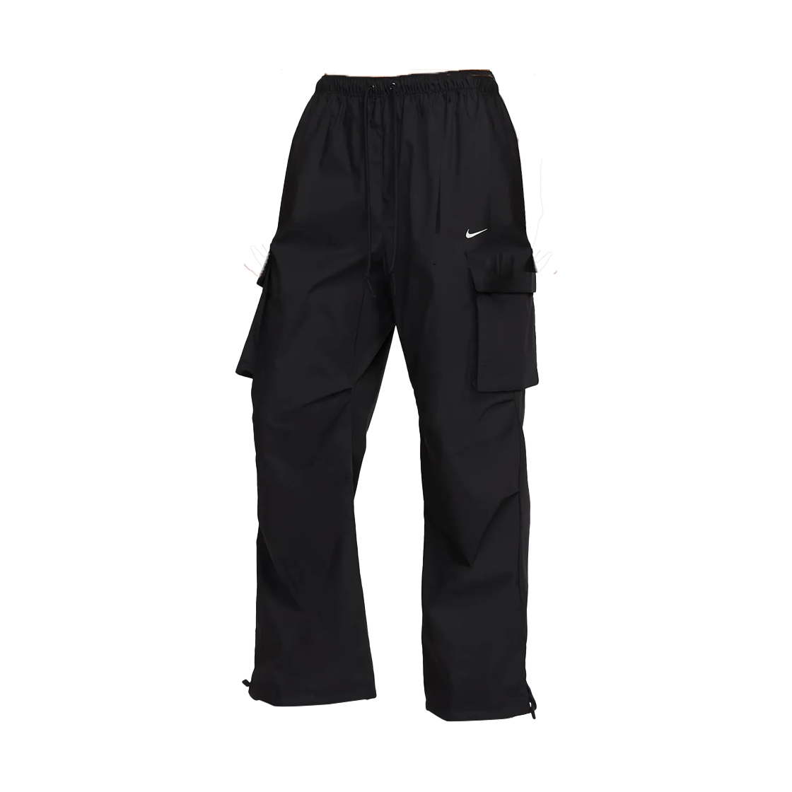 (W) 나이키 NSW 미드라이즈 오버사이즈 카고 팬츠 블랙((W) Nike NSW Mid-Rise Oversize Cargo Pants Black) - 1