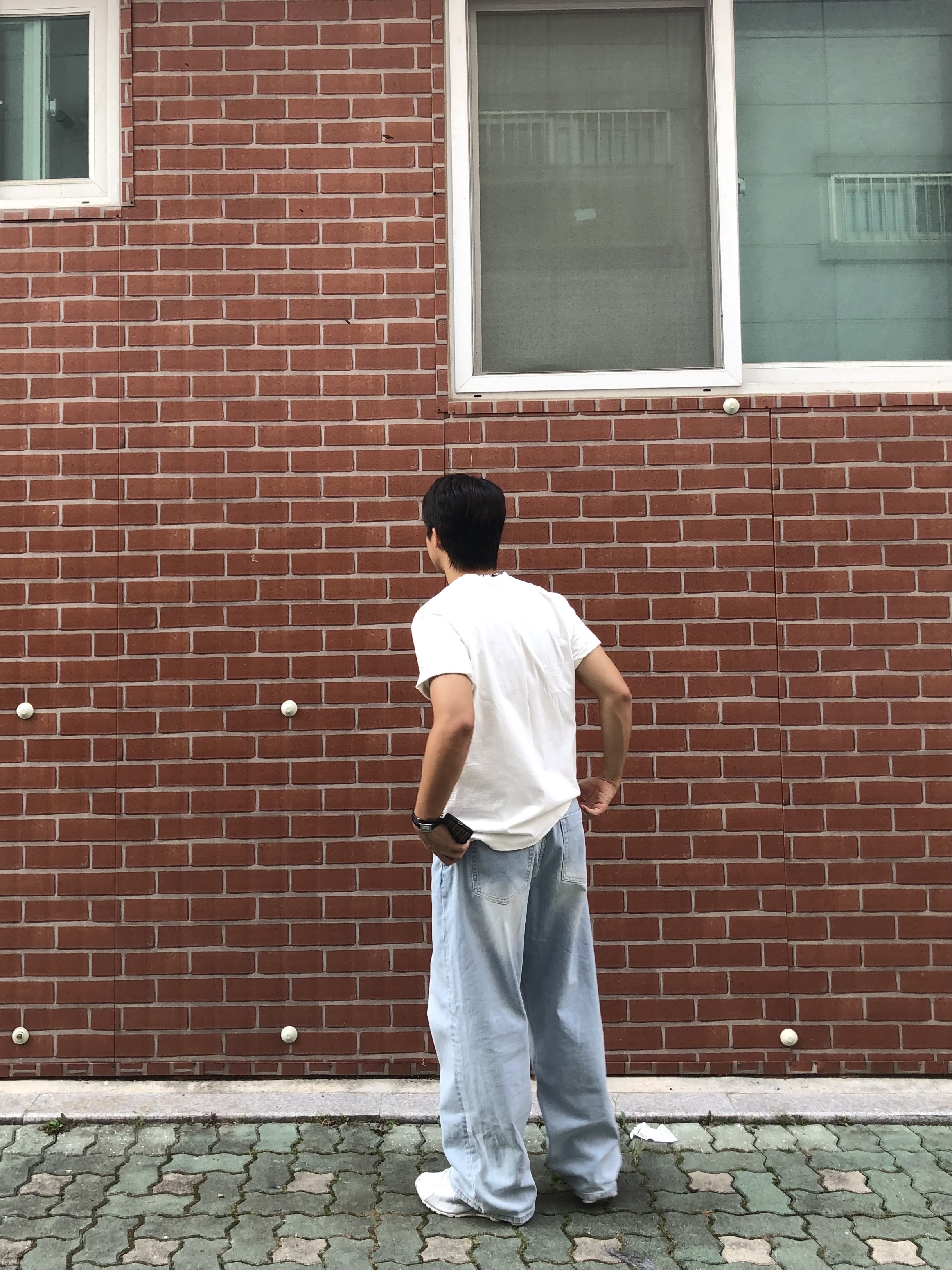 noun Wide Denim Pants Light Blue, Nike Shox R4 White Bright Crimson 착용 스타일 - 6
