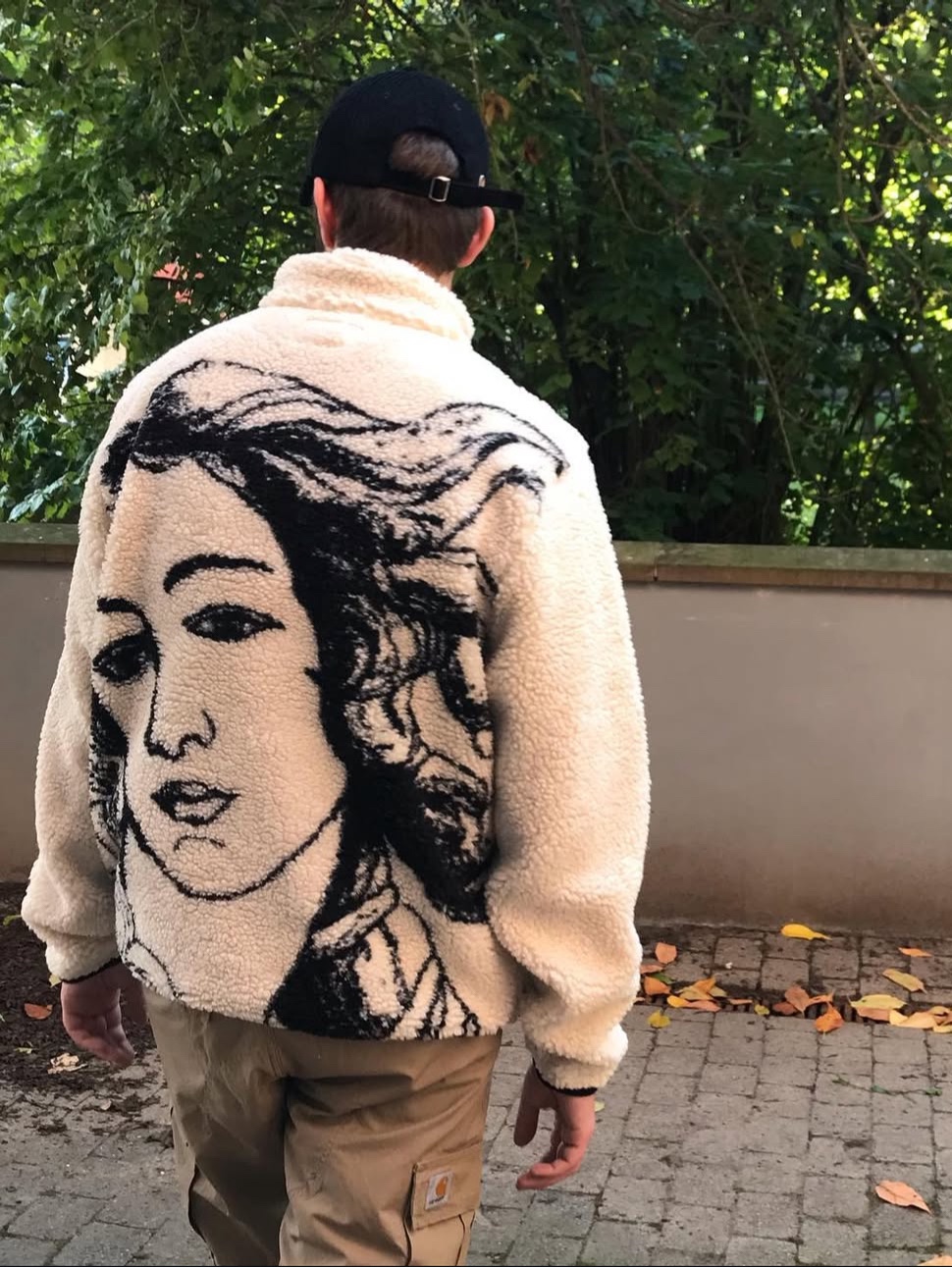 Stussy Venus Jacquard Sherpa Jacket Natural 착용 스타일 - 1