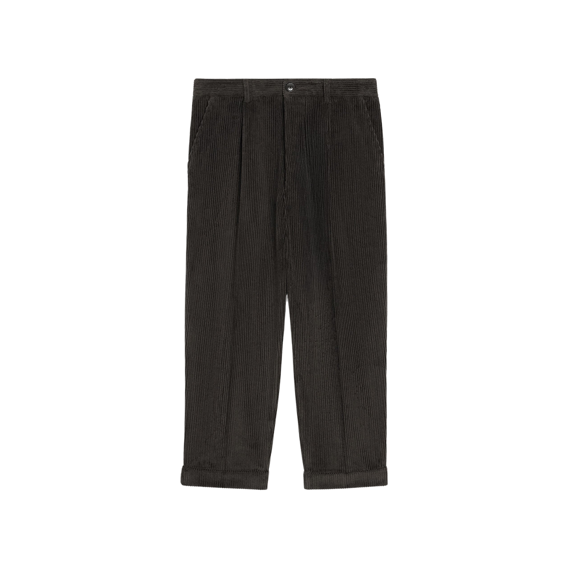 HTR121-CO0131-020 AMI Cotton Carrot Oversized Trousers in Corduroy Velvet Black