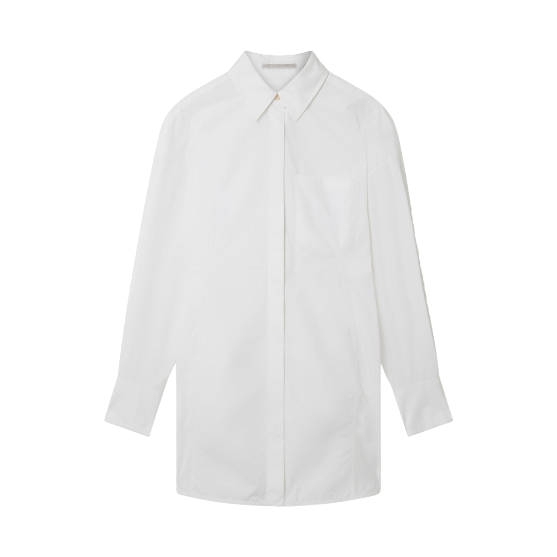 (W) 스텔라 맥카트니 스트레이트 핏 셔츠 드레스 화이트((W) Stella McCartney Straight Fit Shirt Dress White)