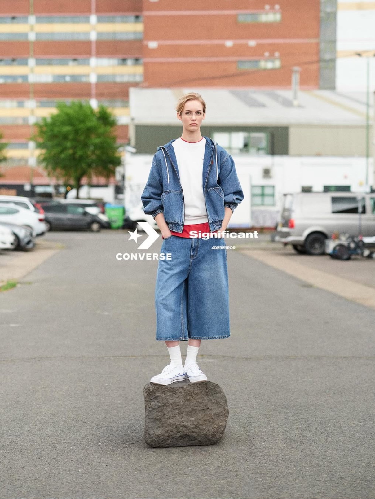 Converse x Ader Error Sig; Chuck 70 Low White Blue 착용 스타일 - 8