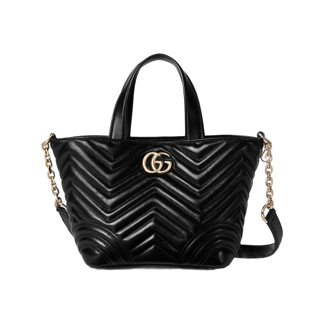 구찌 GG 마몽 미니 토트백 블랙(Gucci GG Marmont Mini Tote Bag Black) - 1