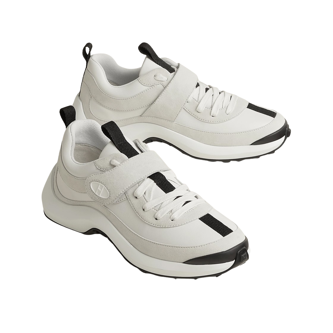 (W) 에르메스 루프 스니커즈 카프스킨 스웨이드 고트스킨 & 블랑((W) Hermes Loop Sneakers Calfskin Suede Goatskin & Blanc) - 2