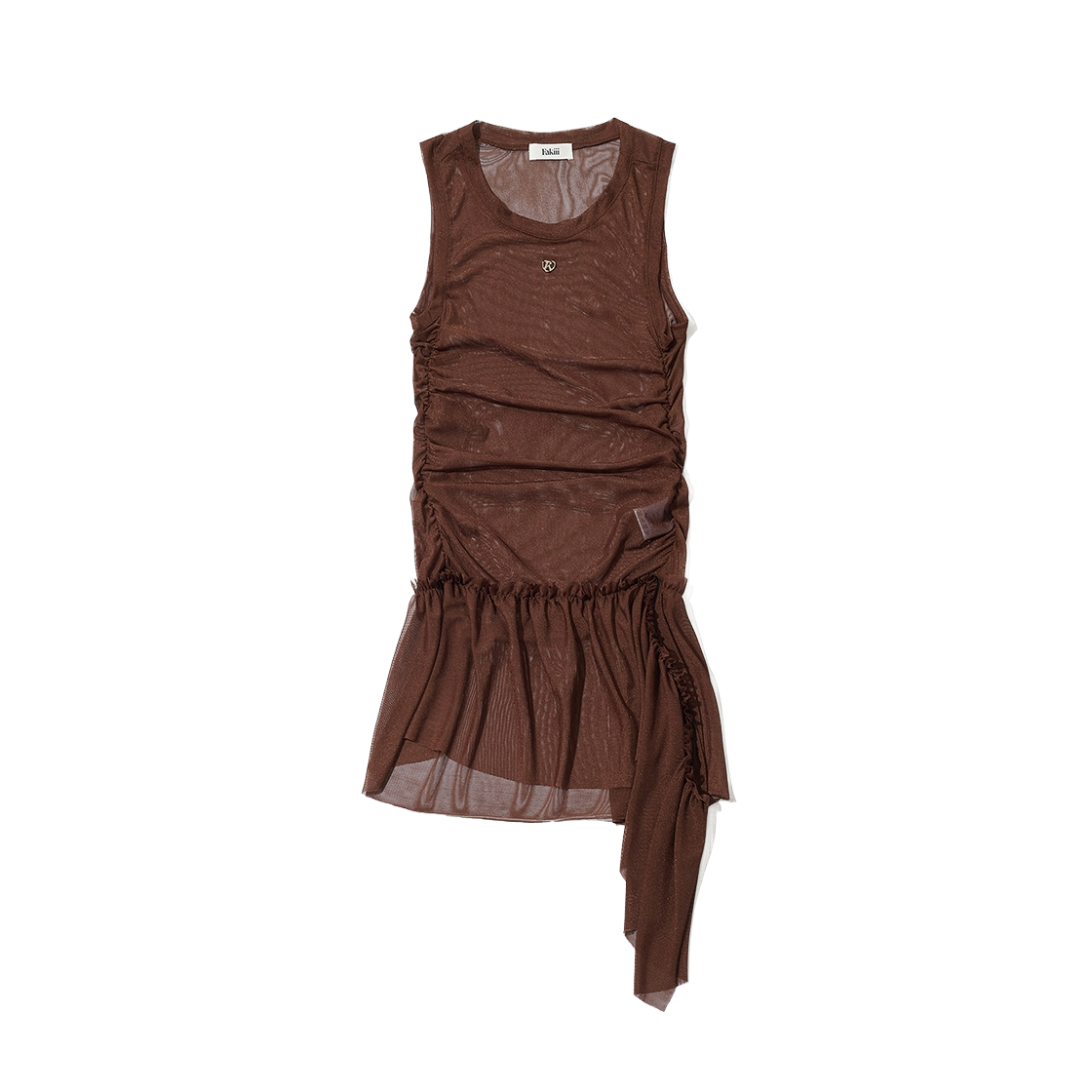 Fk25hs13 Fakiii Mesh Princess Line Drop Dress Brown