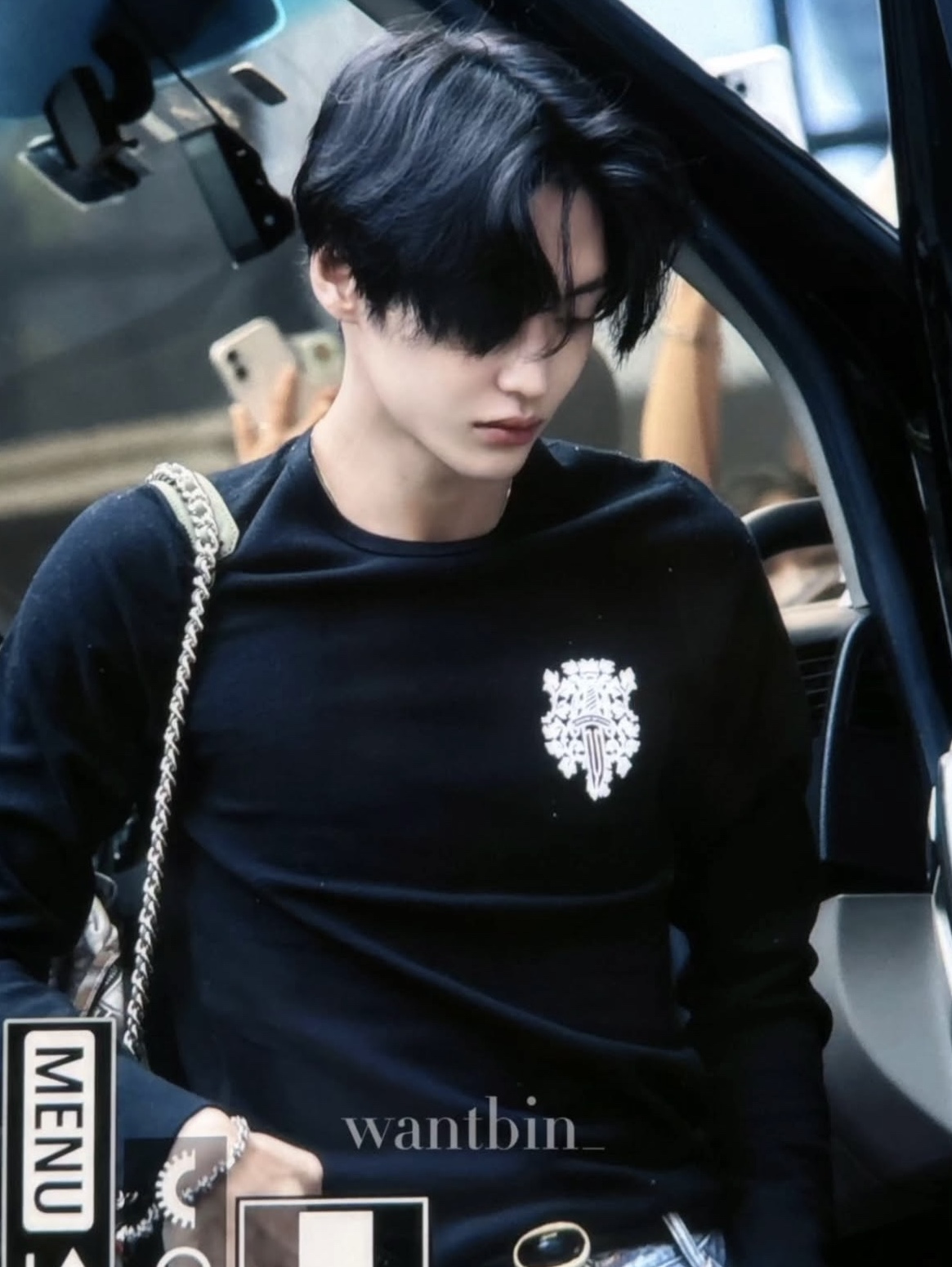 Chrome Hearts Dagger Waffle Thermal Long Sleeve T-Shirt Black 착용 스타일