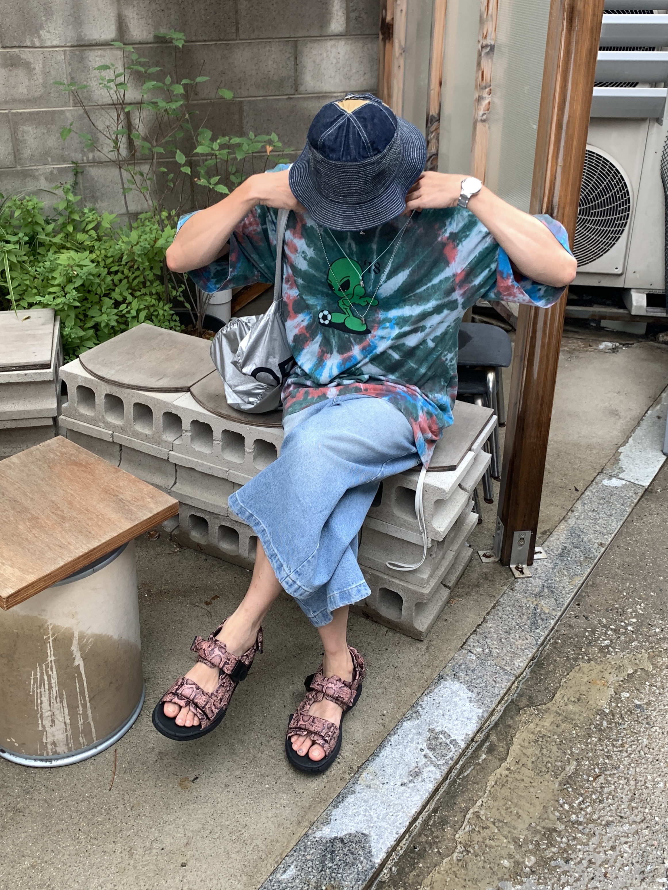 Kapital 11.5 oz. Denim The Old Man and The Sea Hat Indigo Dark 착용 스타일 - 4