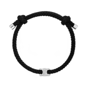 Celine Triomphe Beach Bracelet Acrylic Brass with Rhodium Finish Black