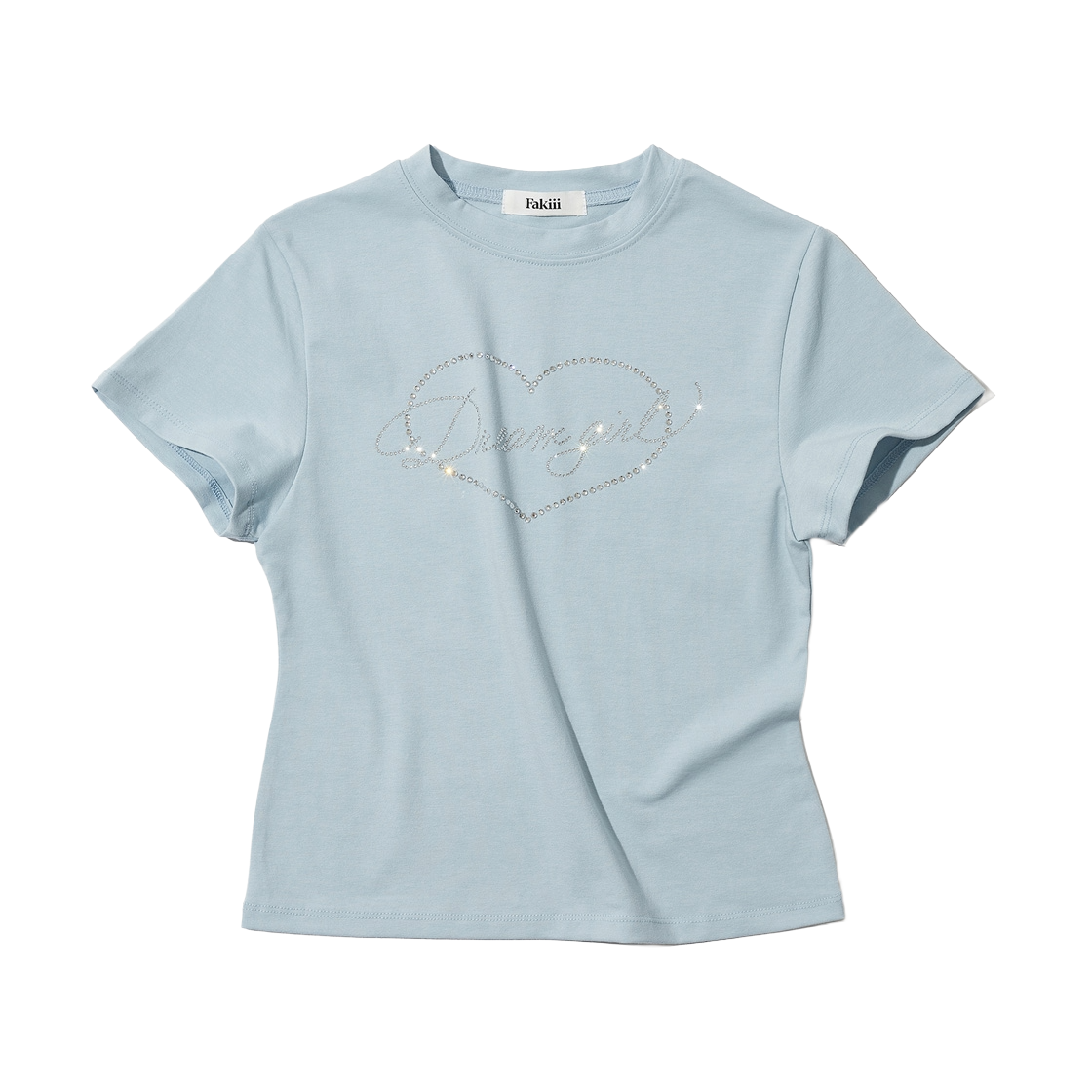 페이키 드림걸 크리스탈 티셔츠 베이비 블루(Fakiii Dream Girl Crystal T-shirt Baby Blue)