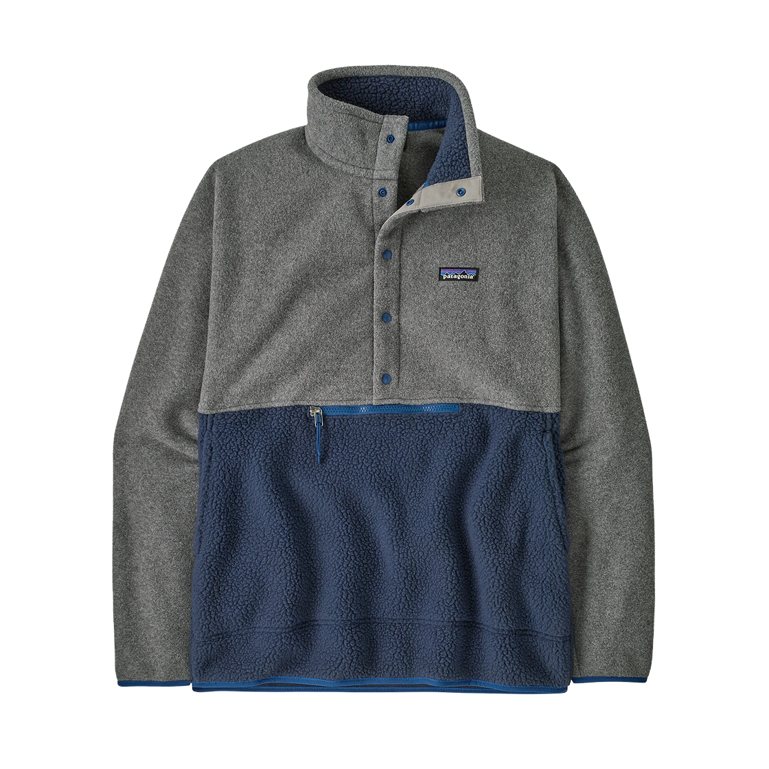 23205 Patagonia Retro Pile Half-Snap Fleece Pullover New Navy w Nickel