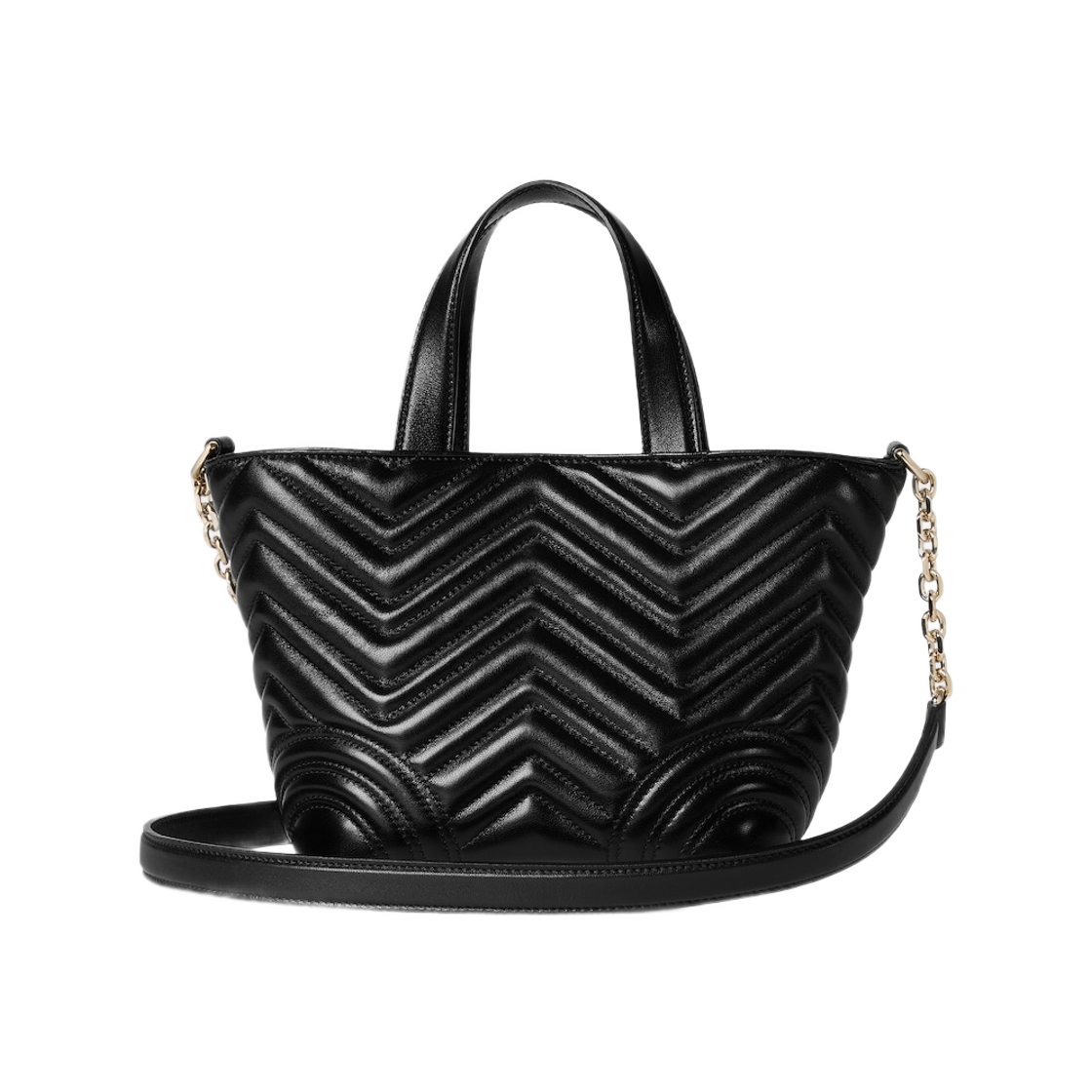 구찌 GG 마몽 미니 토트백 블랙(Gucci GG Marmont Mini Tote Bag Black) - 3