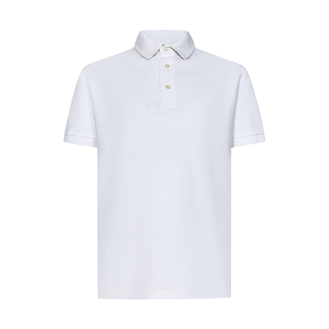 에트로 페가소 자수 코튼 폴로 셔츠 화이트(Etro Pegaso Embroidered Cotton Polo Shirt White)