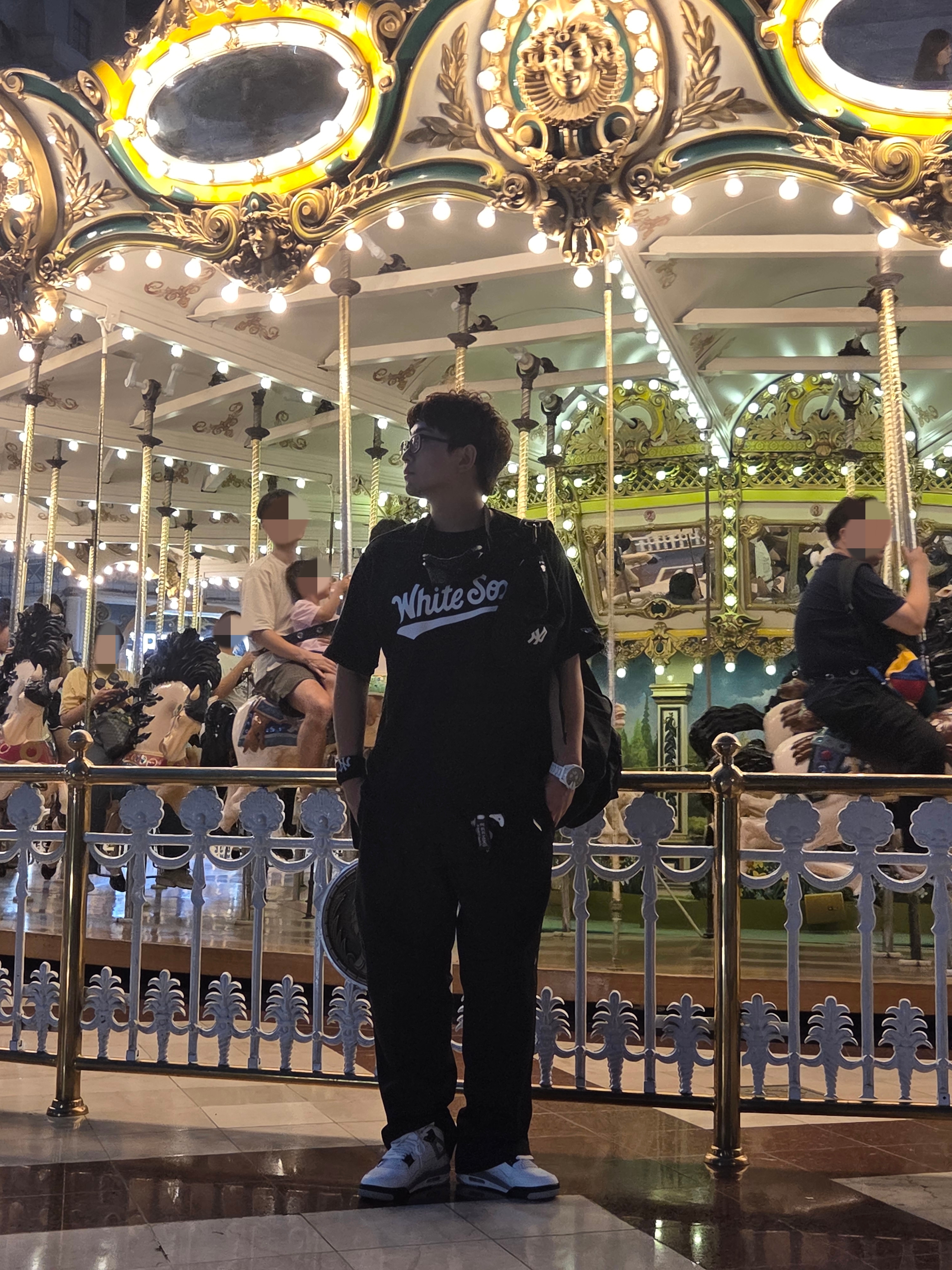 Jordan 4 Retro OG White Cement 2025, Dickies Loose Fit Double Knee Work Pants Black 착용 스타일 - 2