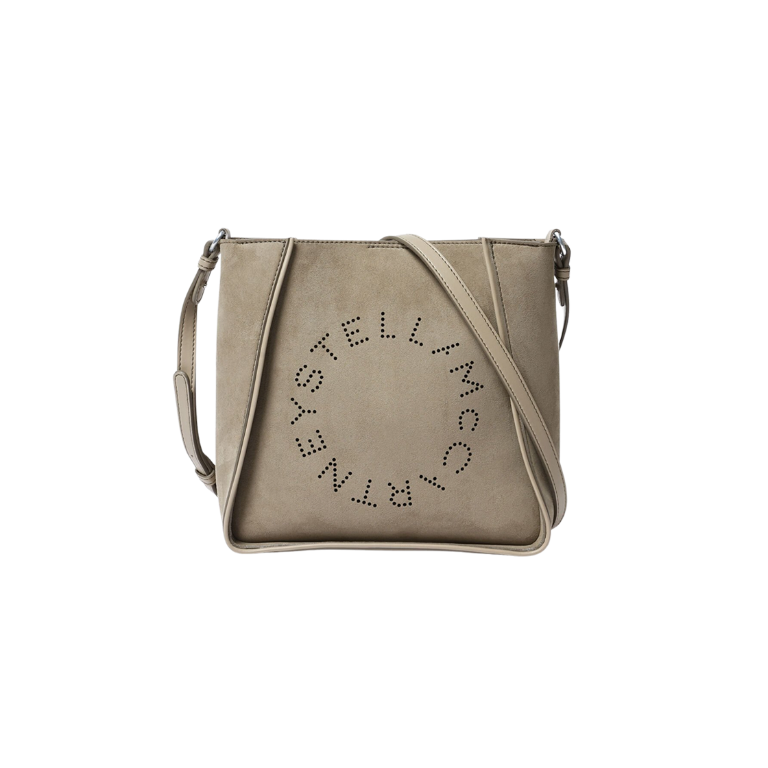 7B0103WP05902942 Stella McCartney Logo Square Crossbody Bag Khaki