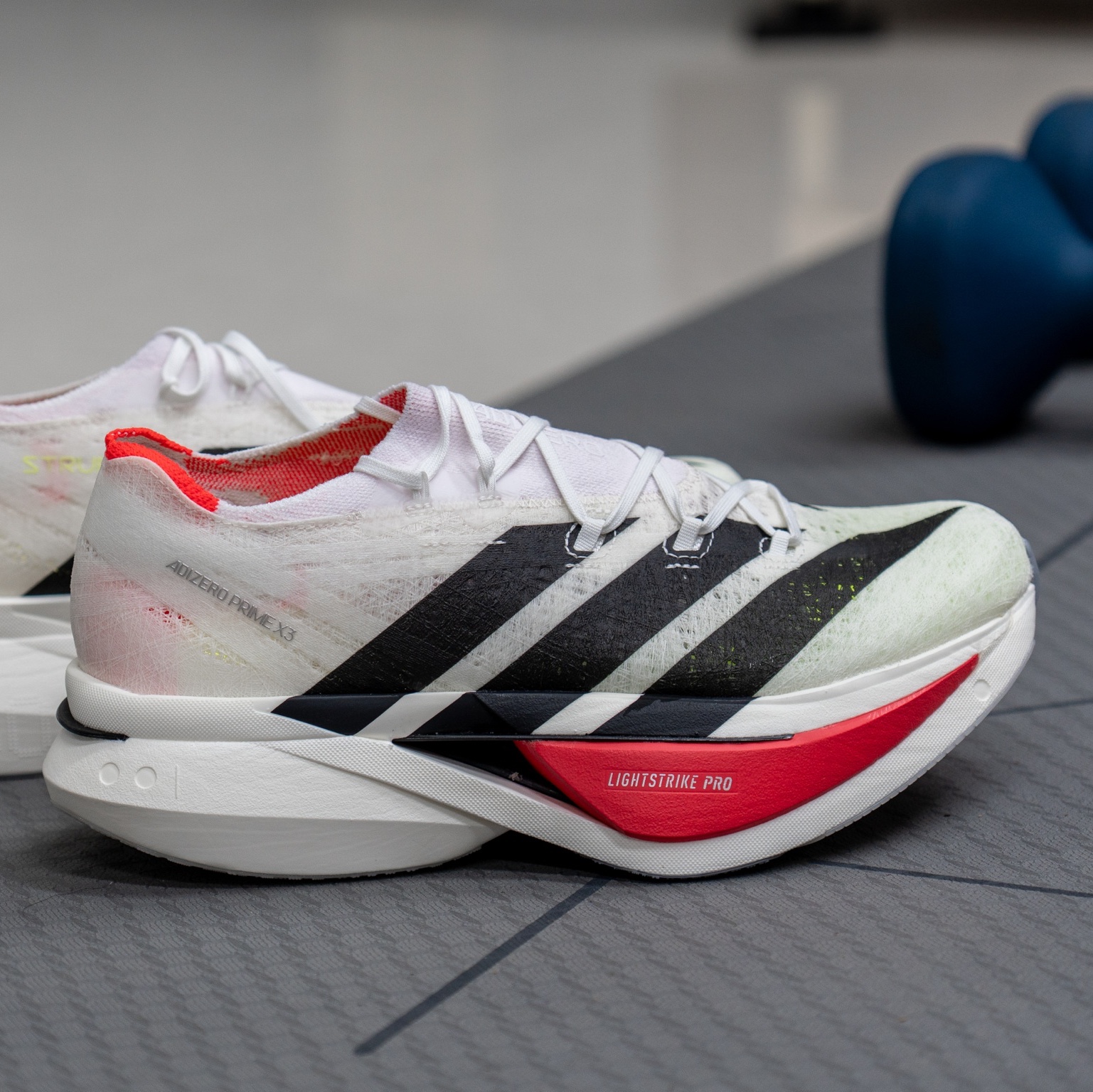 Adidas Adizero Prime X3 Strung Cloud White Core Black 착용 스타일