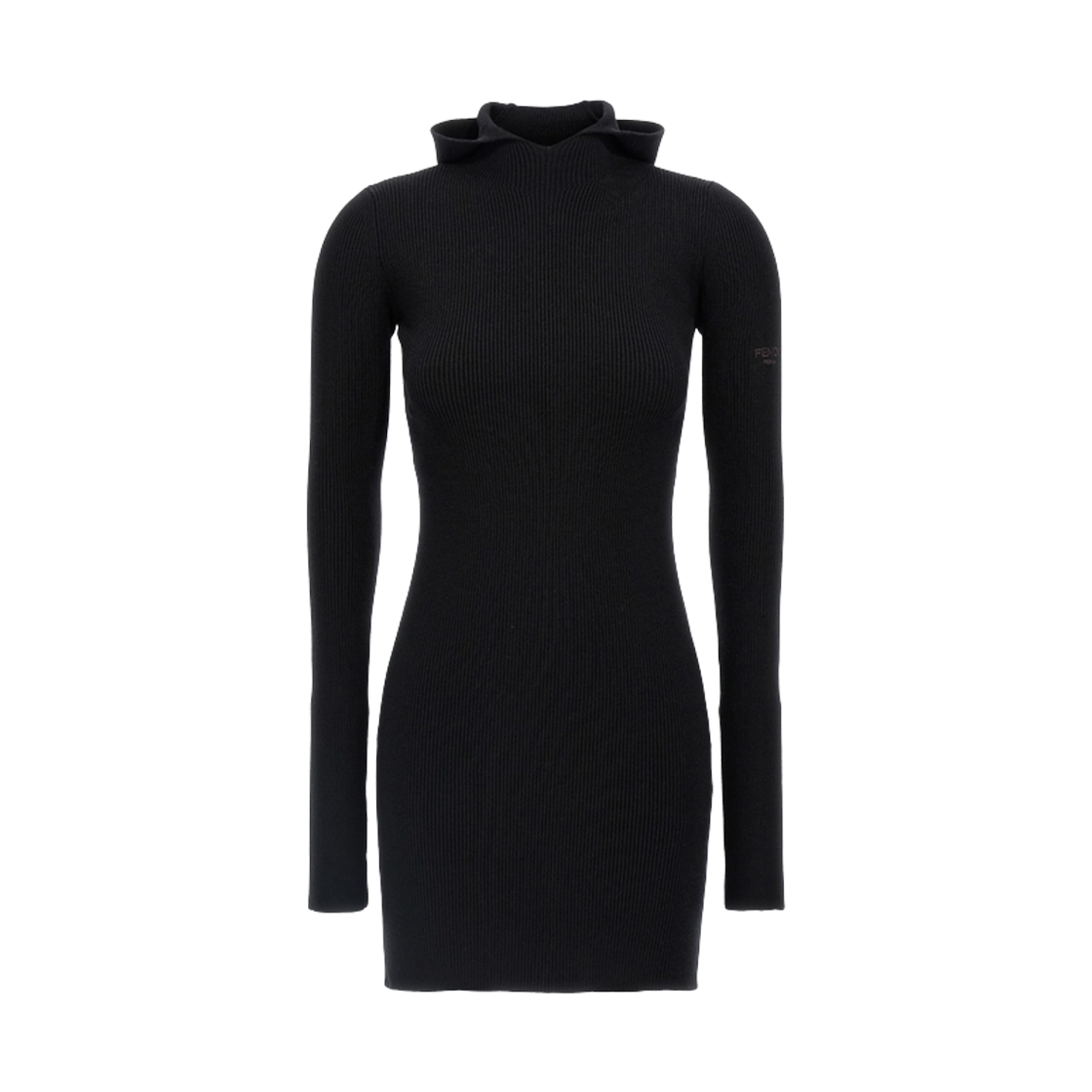 FZDC60ASJKF0GME (W) Fendi Logo Hooded Dress Black