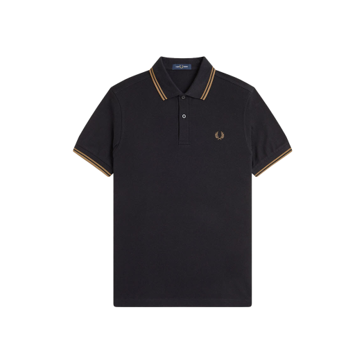 AFPM2533600-S77 Fred Perry M3600 Twin Tipped Fred Perry Shirt Black Shaded Stone