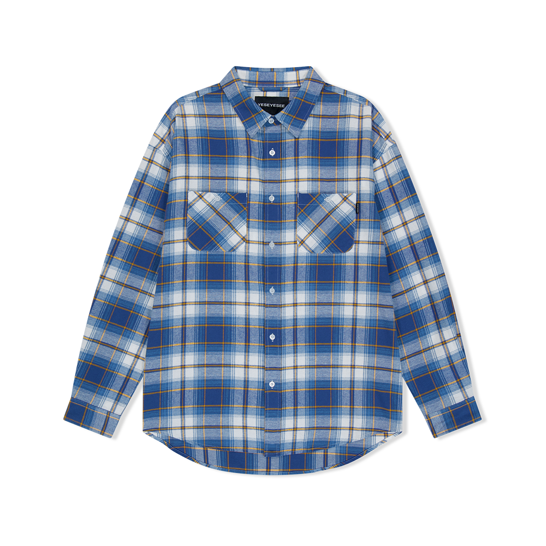 예스아이씨 플란넬 체크 셔츠 블루