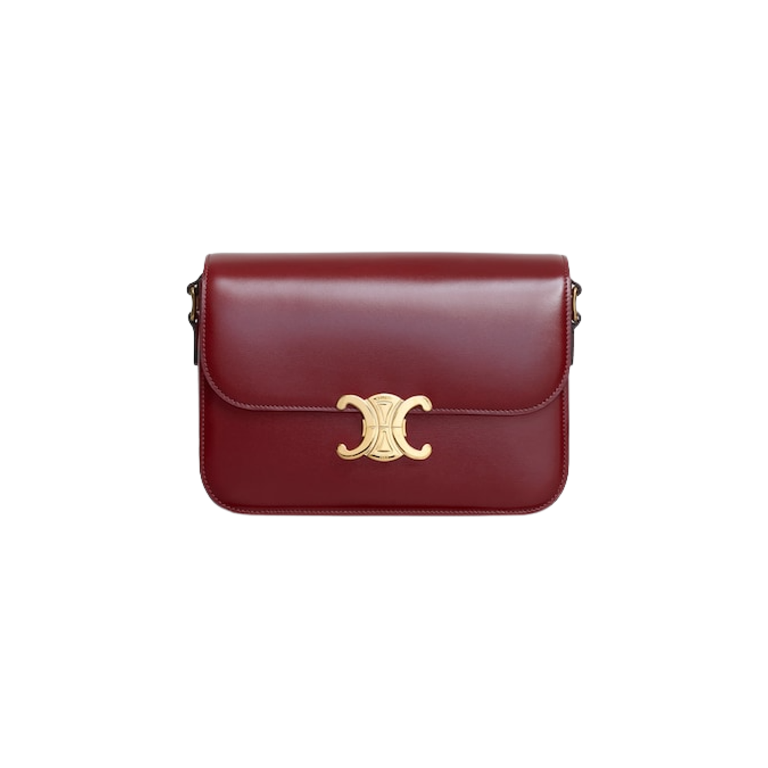 187363BF4-28LB Celine Classique Triomphe Bag in Shiny Calfskin Light Burgundy