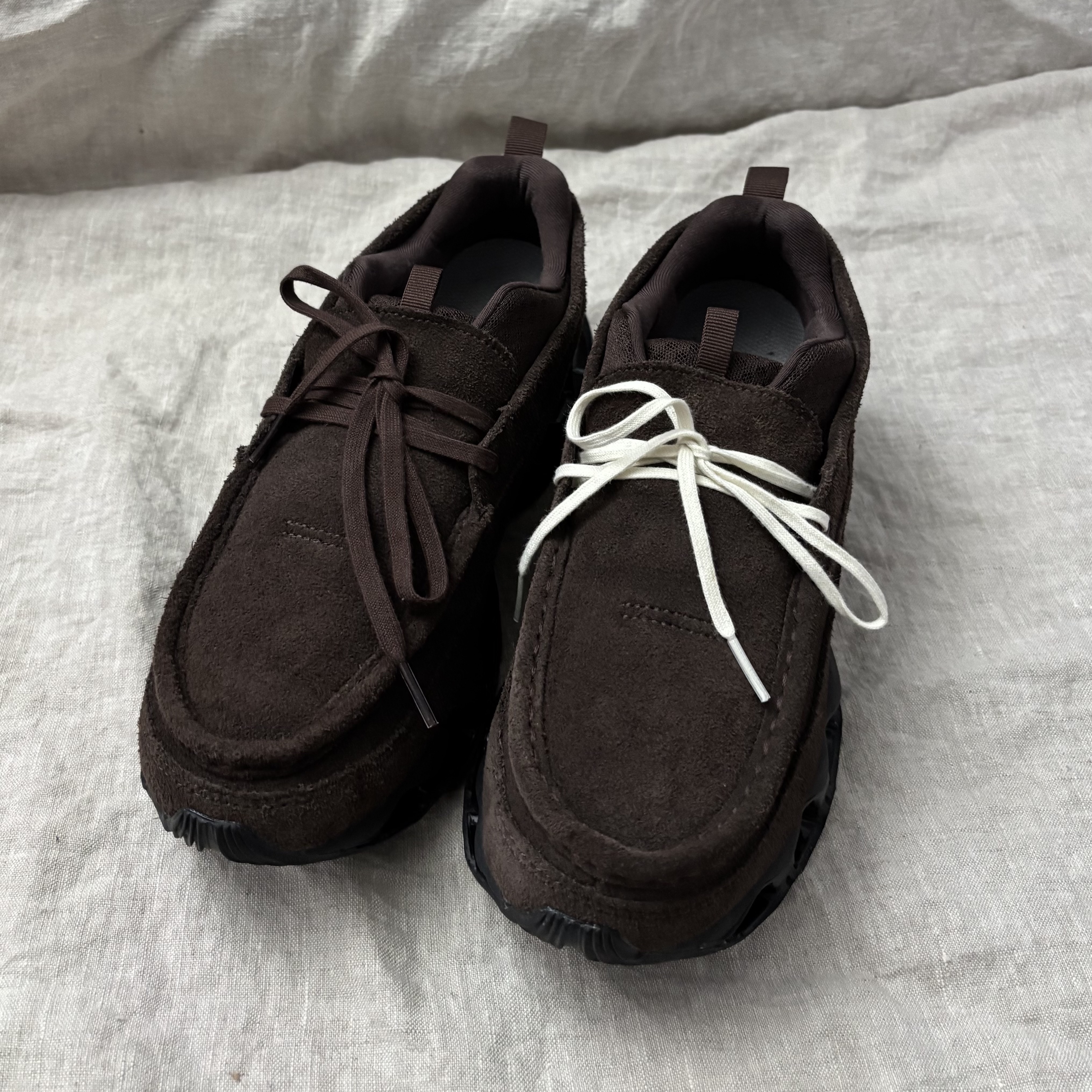 Mizuno Wave Prophecy MOC Suede Chicory Coffee Mole Black 착용 스타일