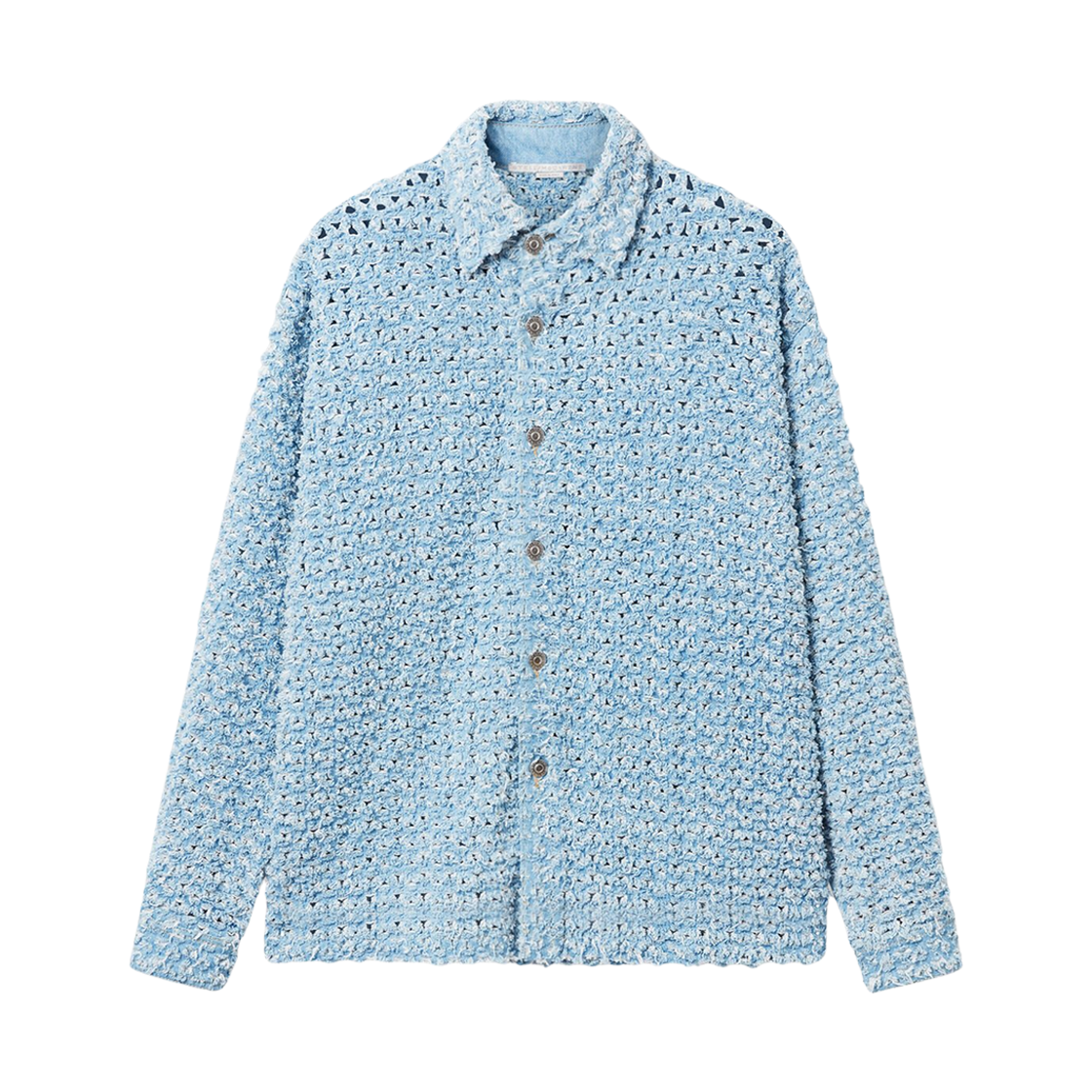 6D03463SQH064125 (W) Stella McCartney Oversized Denim Boucle Shirt Light Blue