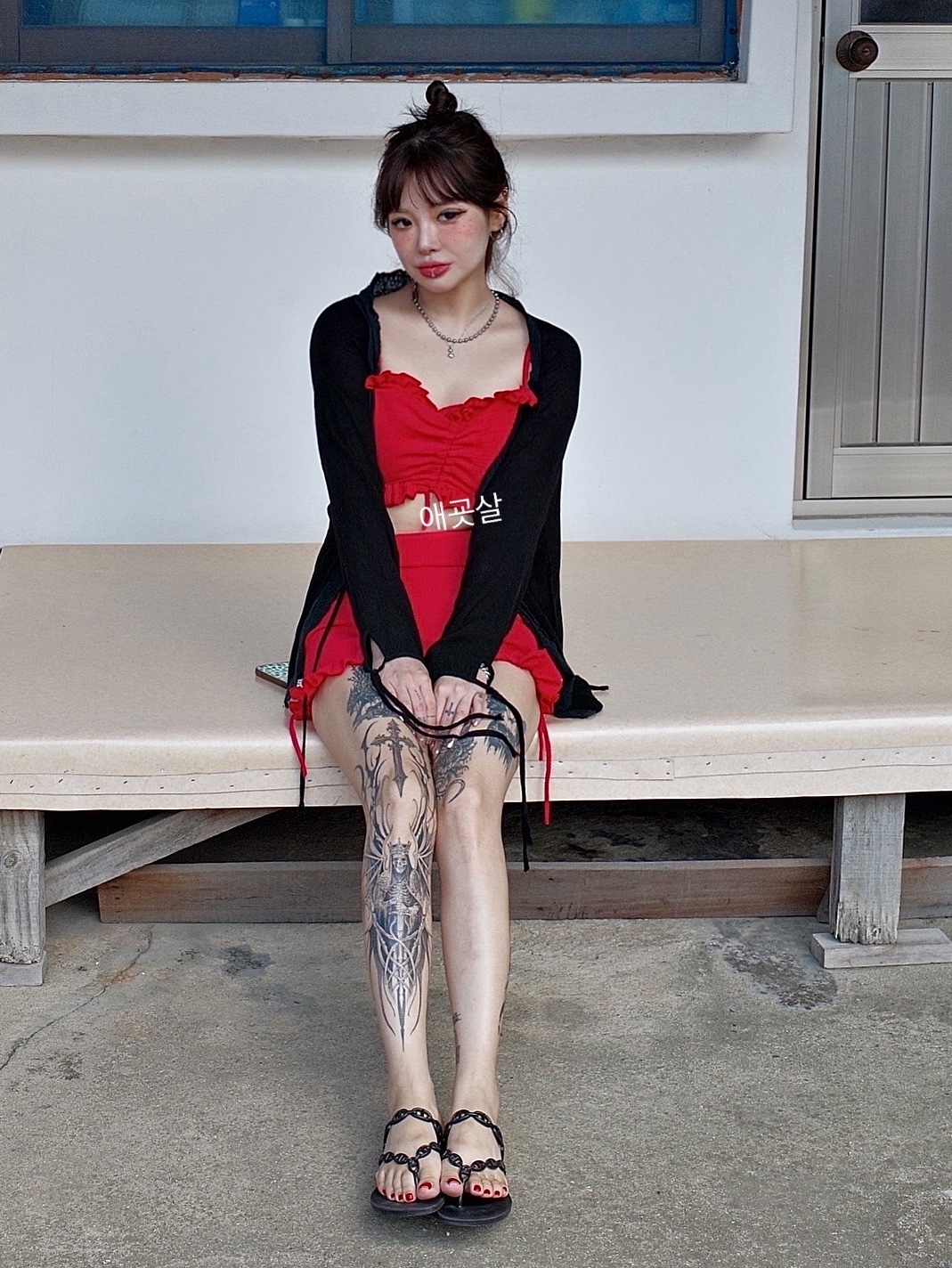 (W) Hermes Island Sandal & Noir 착용 스타일