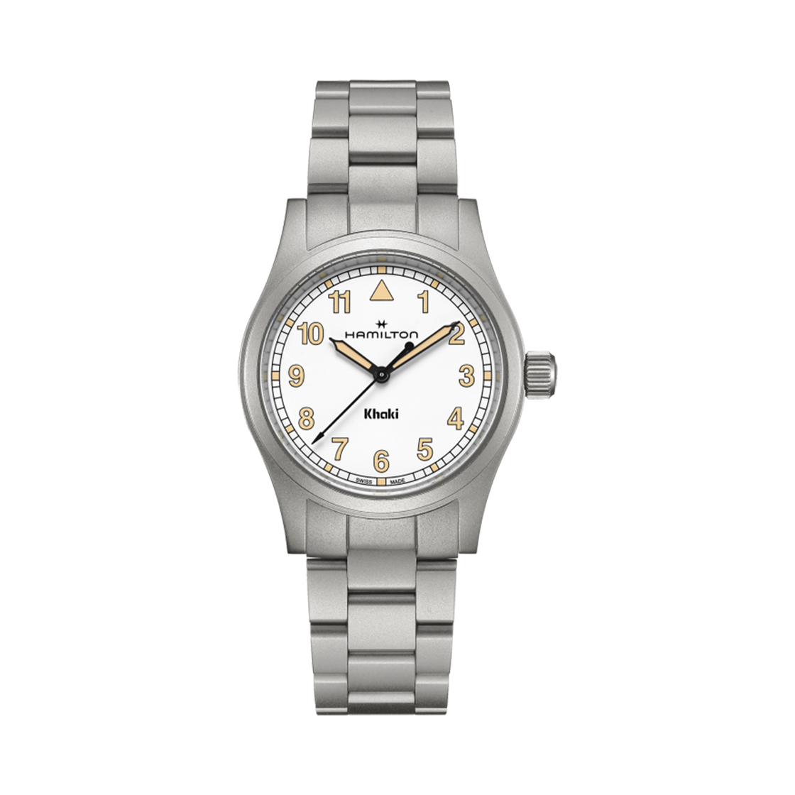 해밀턴 카키 필드 쿼츠 38mm 스테인리스 스틸 화이트(Hamilton Khaki Field Quartz 38mm Stainless Steel White)