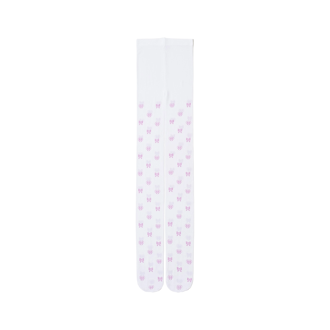 페이키 핑크 리본 픽셀 타이즈 (80디) 화이트(Fakiii Pink Ribbon Pixel Tights (80D) White)