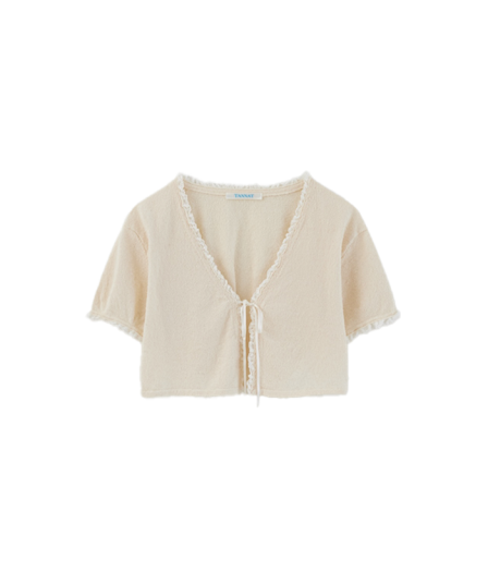 TA12407 TANNAT T/T Candy frill bolero - Cream